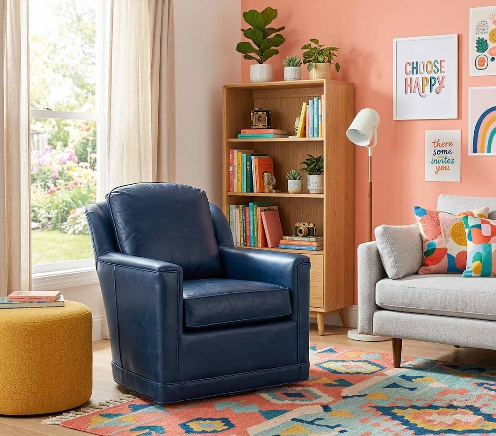 Gemma Leather Swivel Chair - Image 4