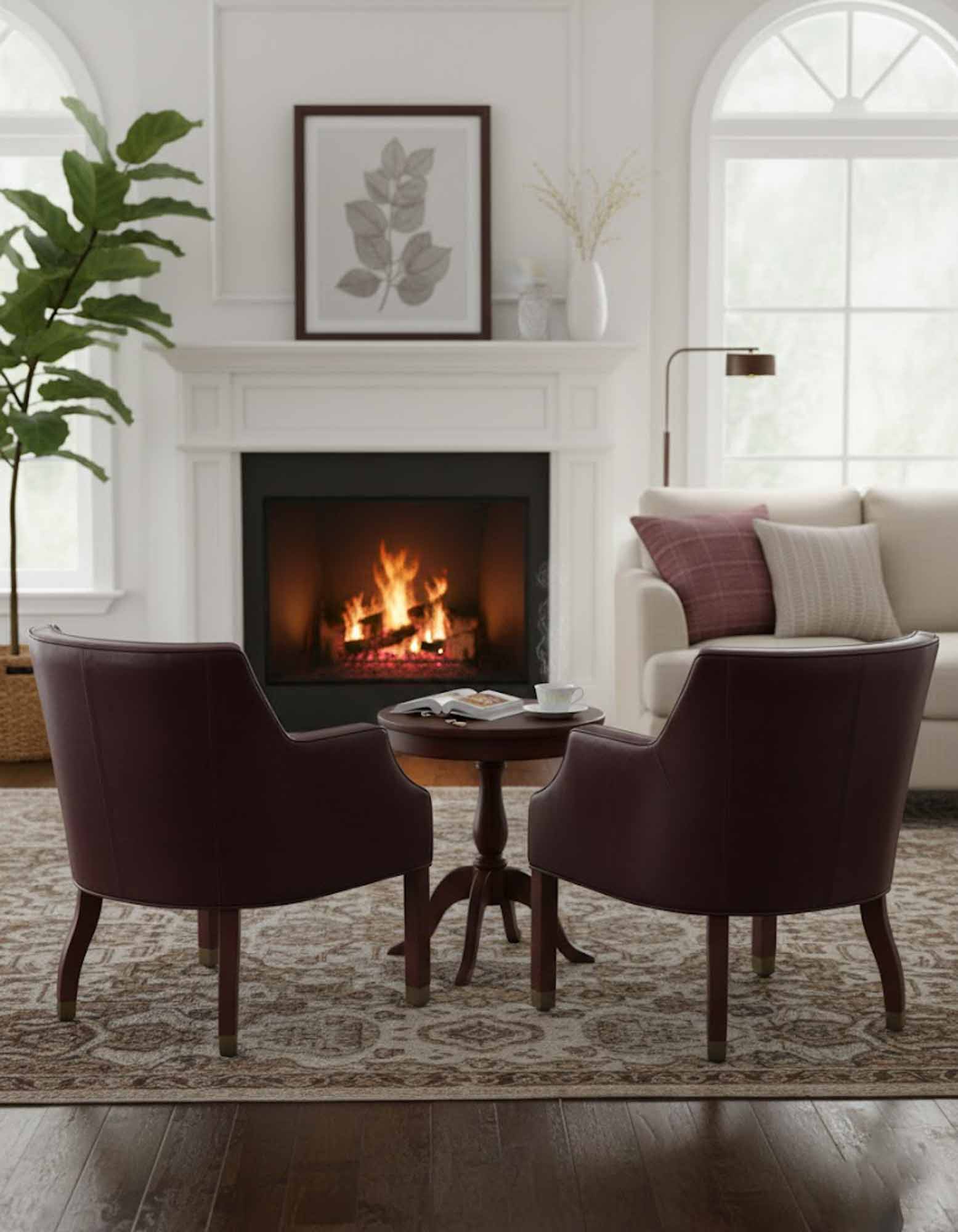 Gwen Leather Game Chair With Casters - Image 2