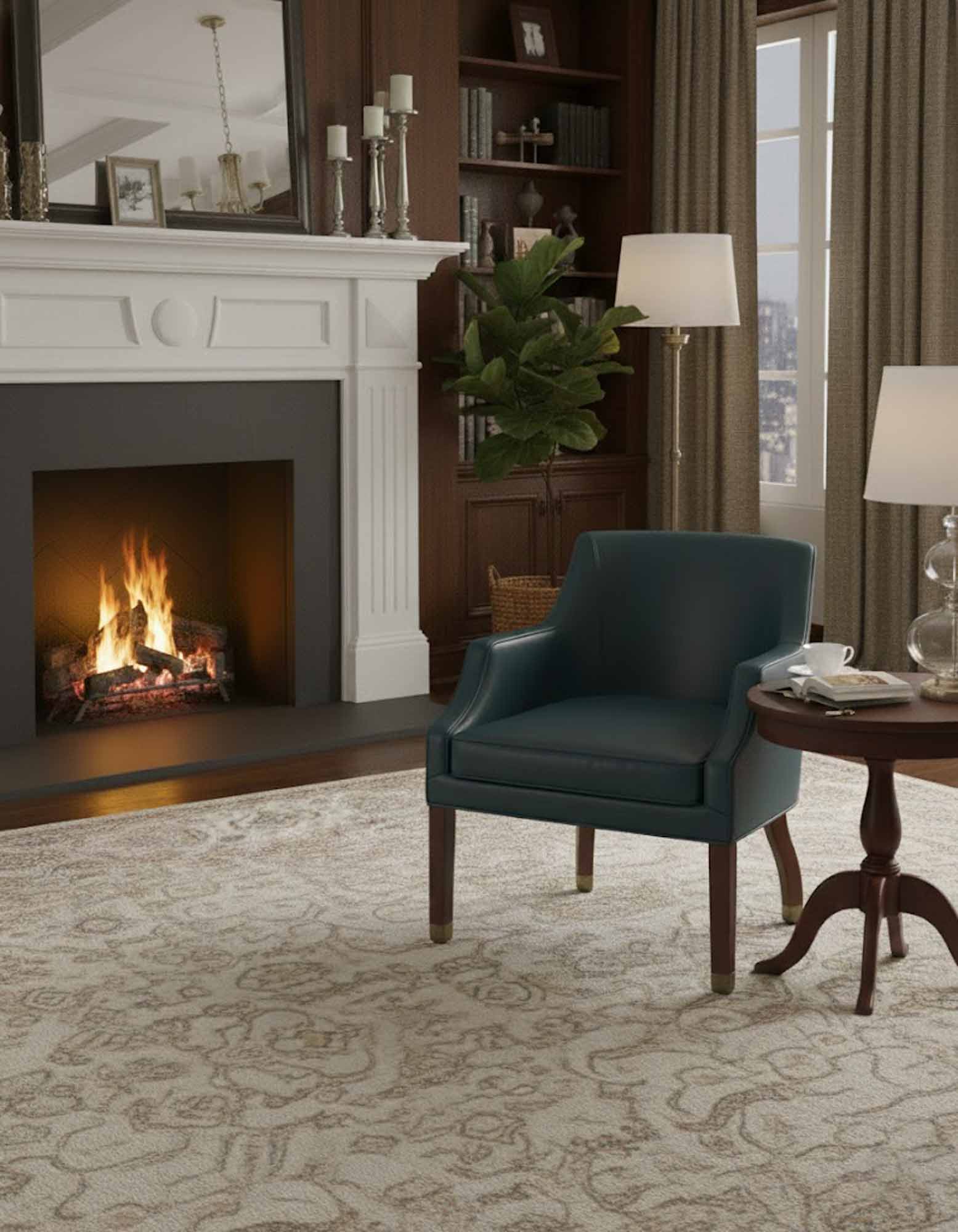 Gwen Leather Game Chair With Casters - Image 3