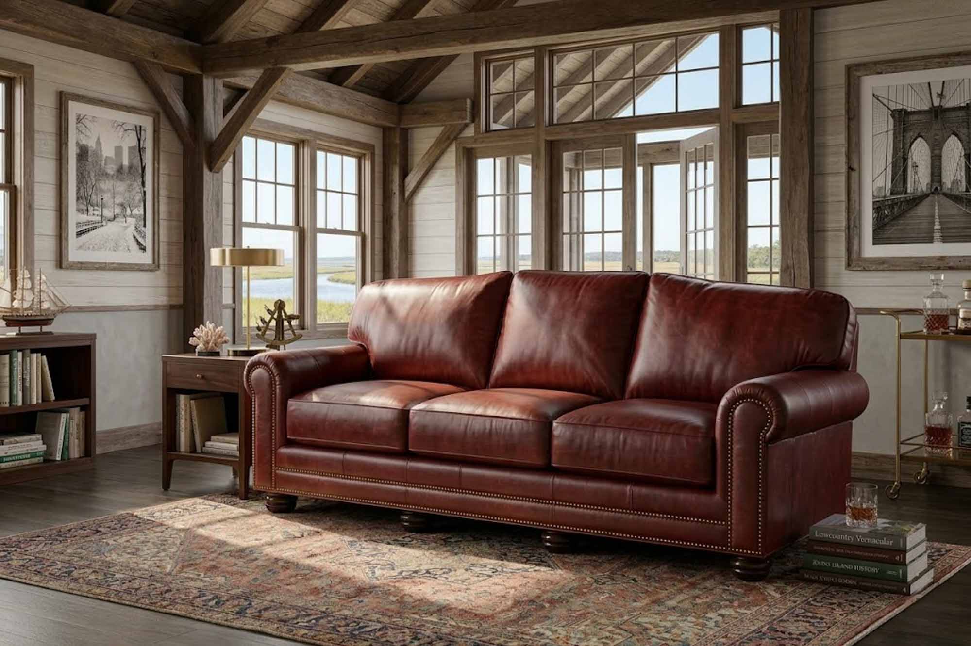Hadlock Leather Sleeper Sofa - Image 8