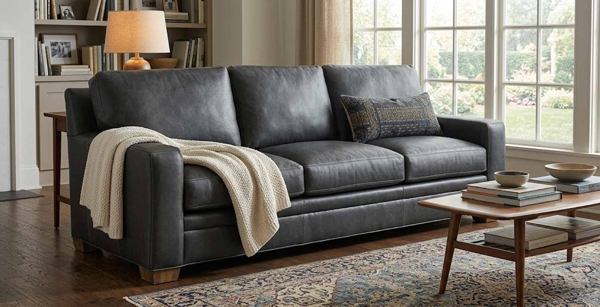 Hanley Leather Sleeper Sofa - Image 3