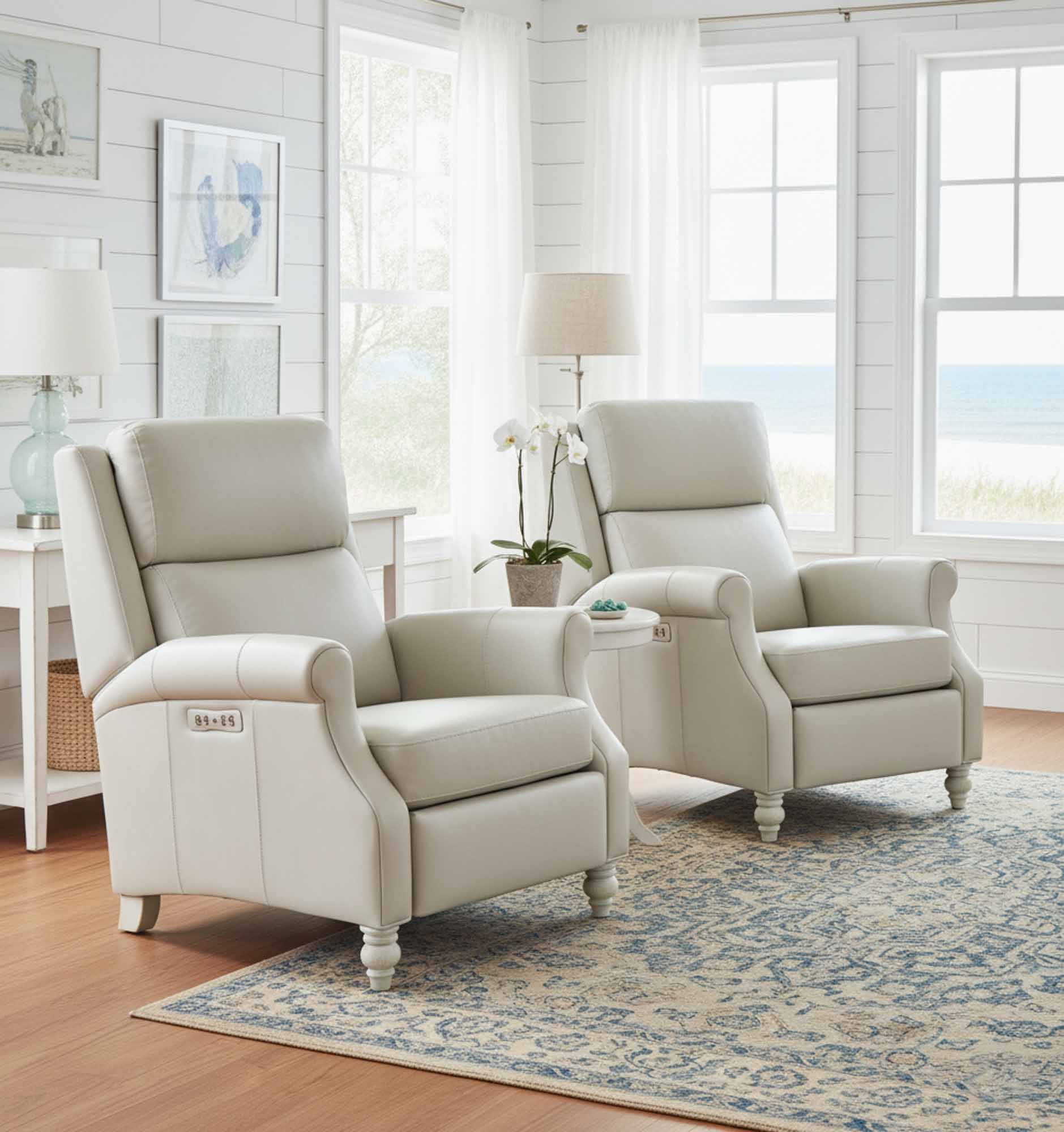 Harley Leather Power Recliner With Articulating Headrest - Image 8