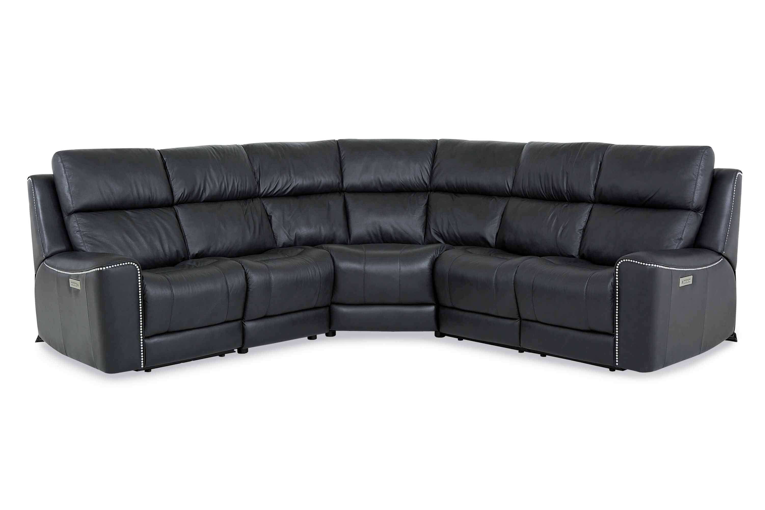 Hastings Leather Power Reclining Sectional With Articulating Headrest