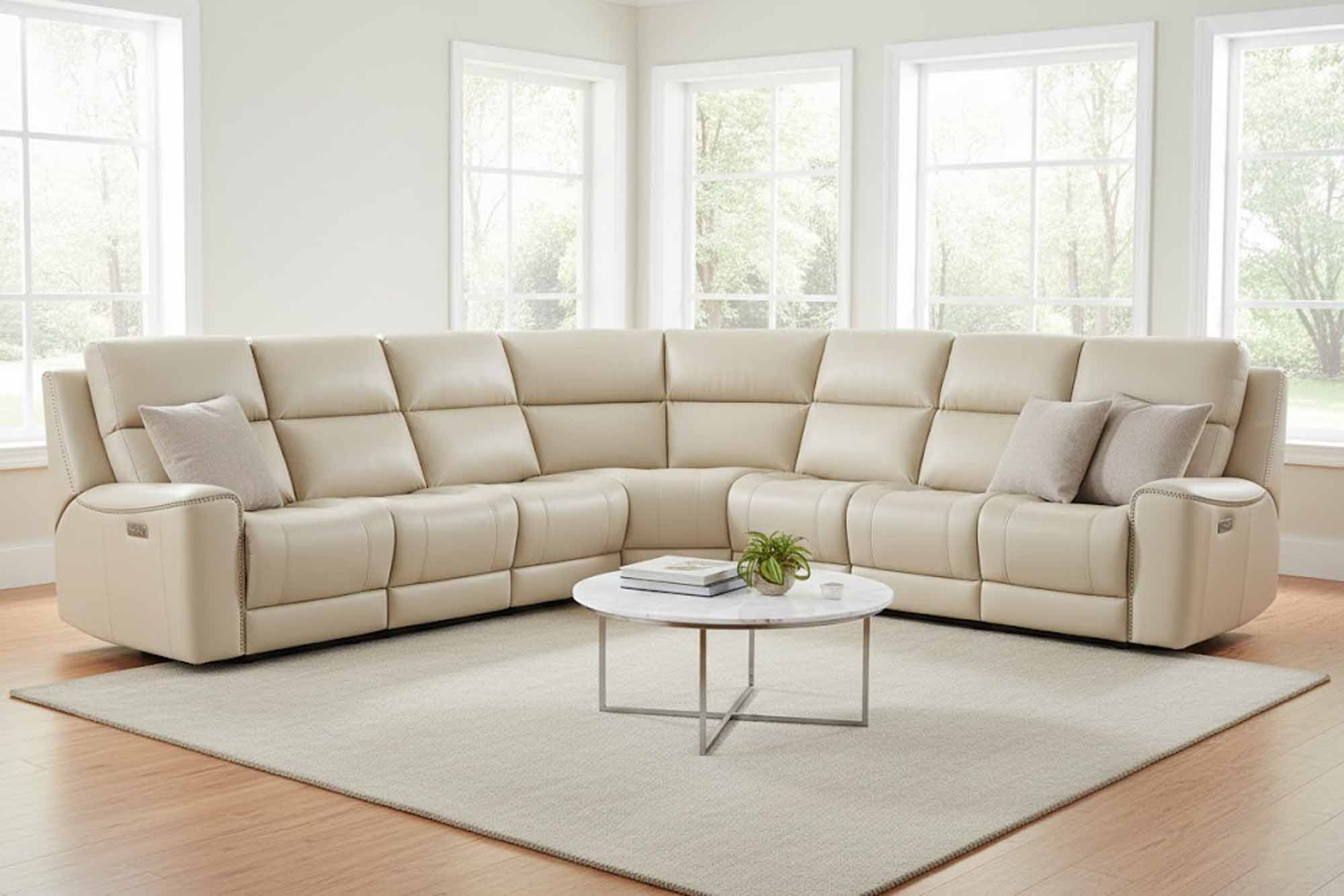 Hastings Leather Power Reclining Sectional With Articulating Headrest - Image 7