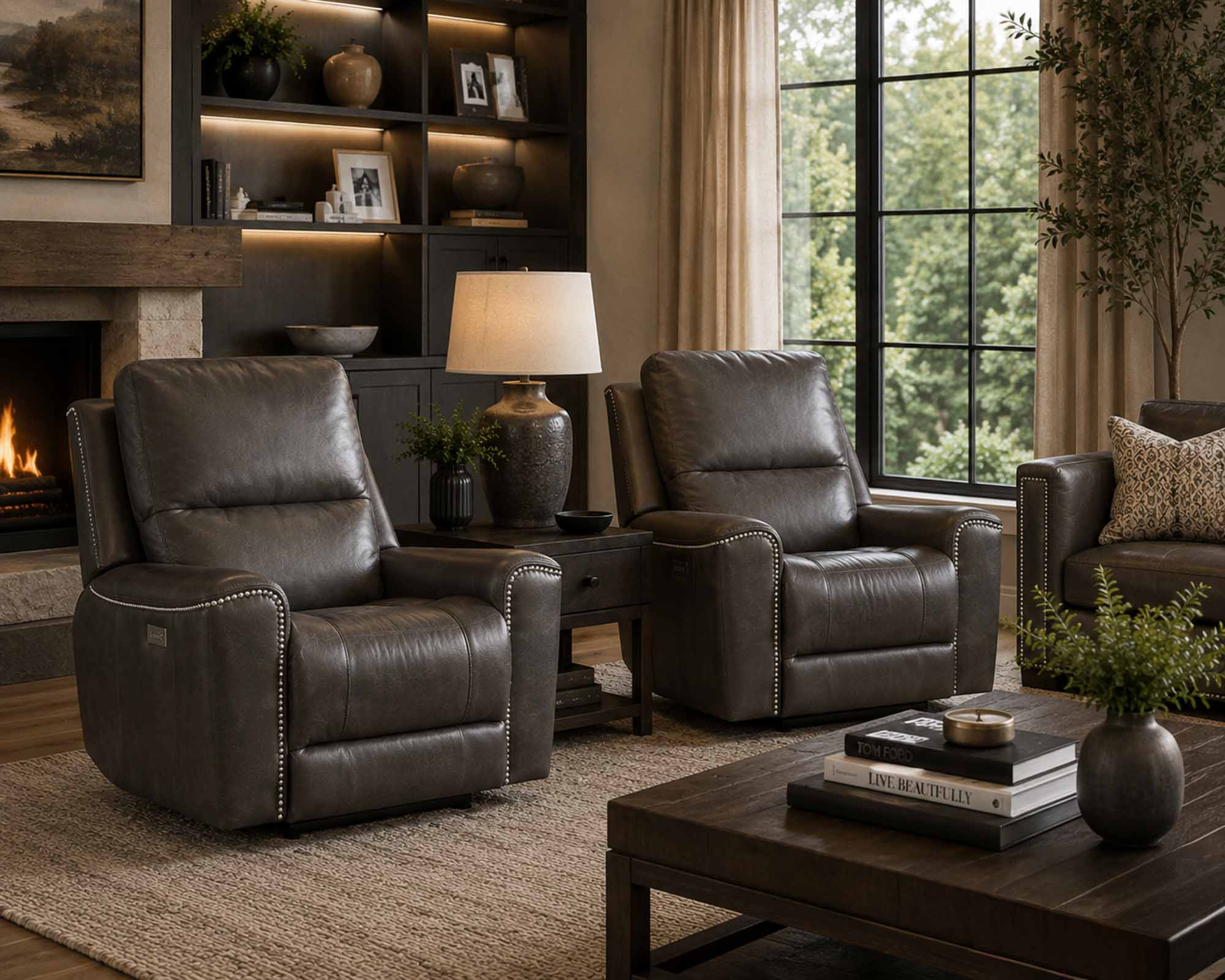 Hastings Leather Wallhugger Power Recliner With Articulating Headrest - Image 6