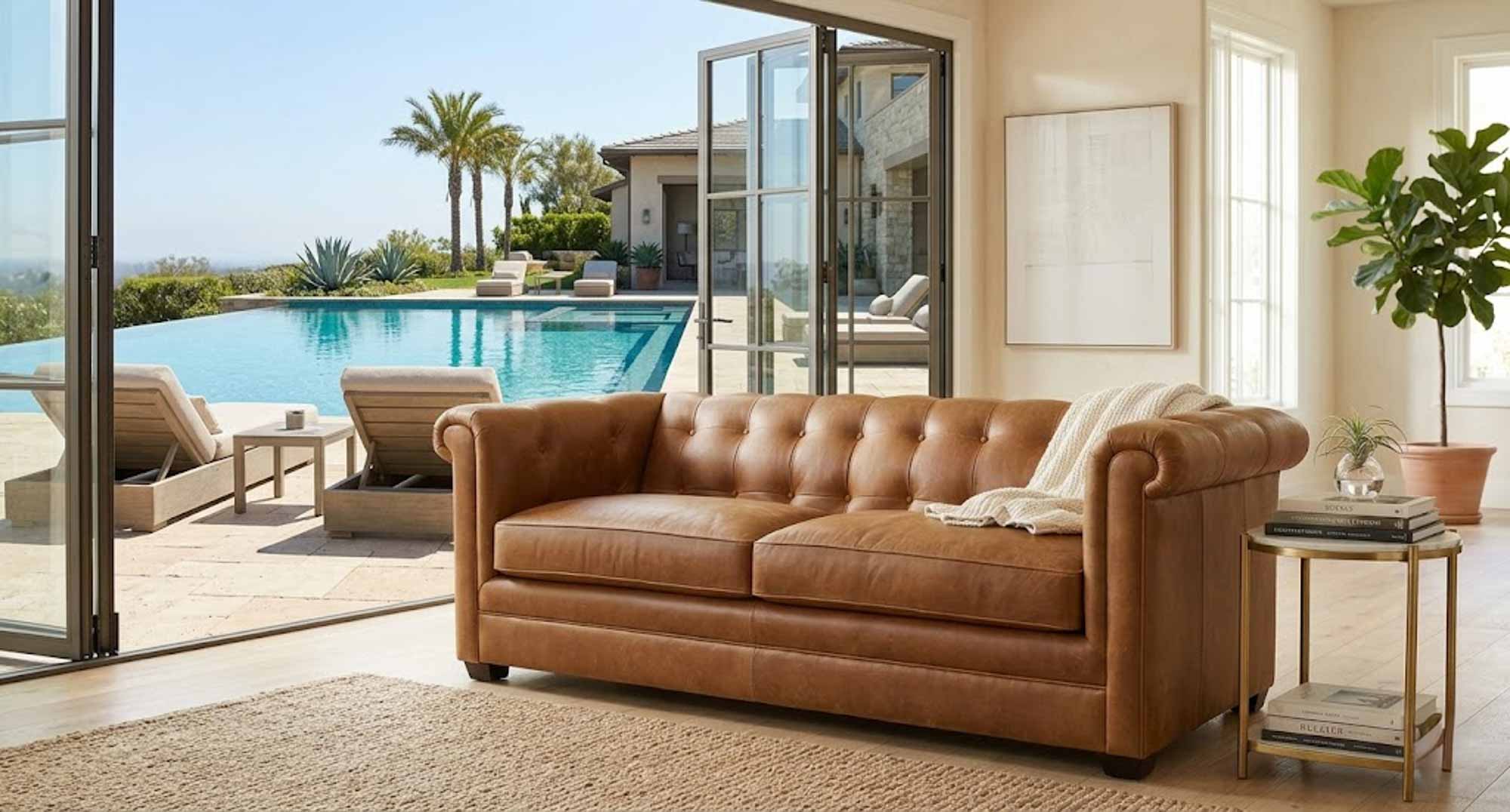 Hawkins Leather Loveseat - Image 3