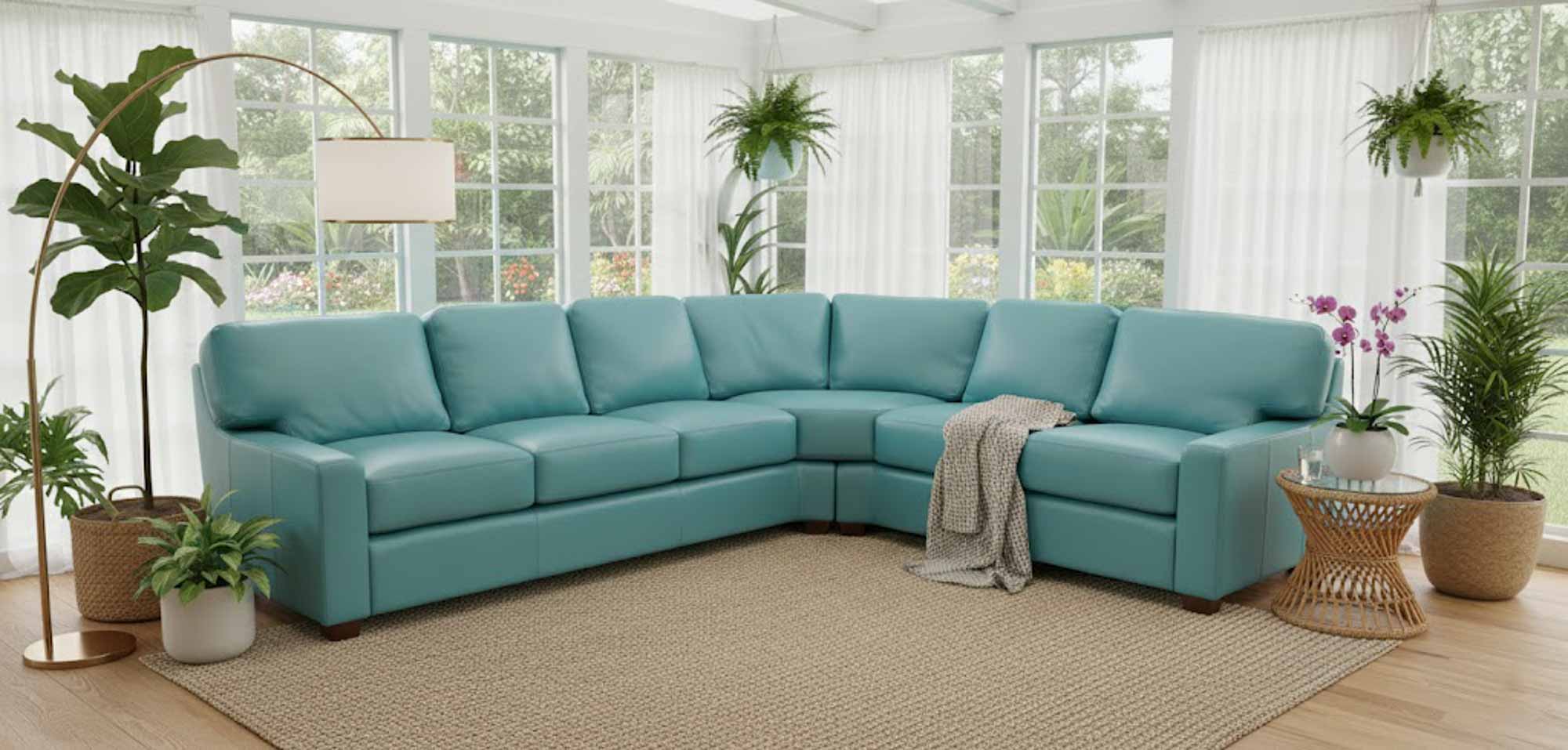 Albany Leather Sectional - Image 7