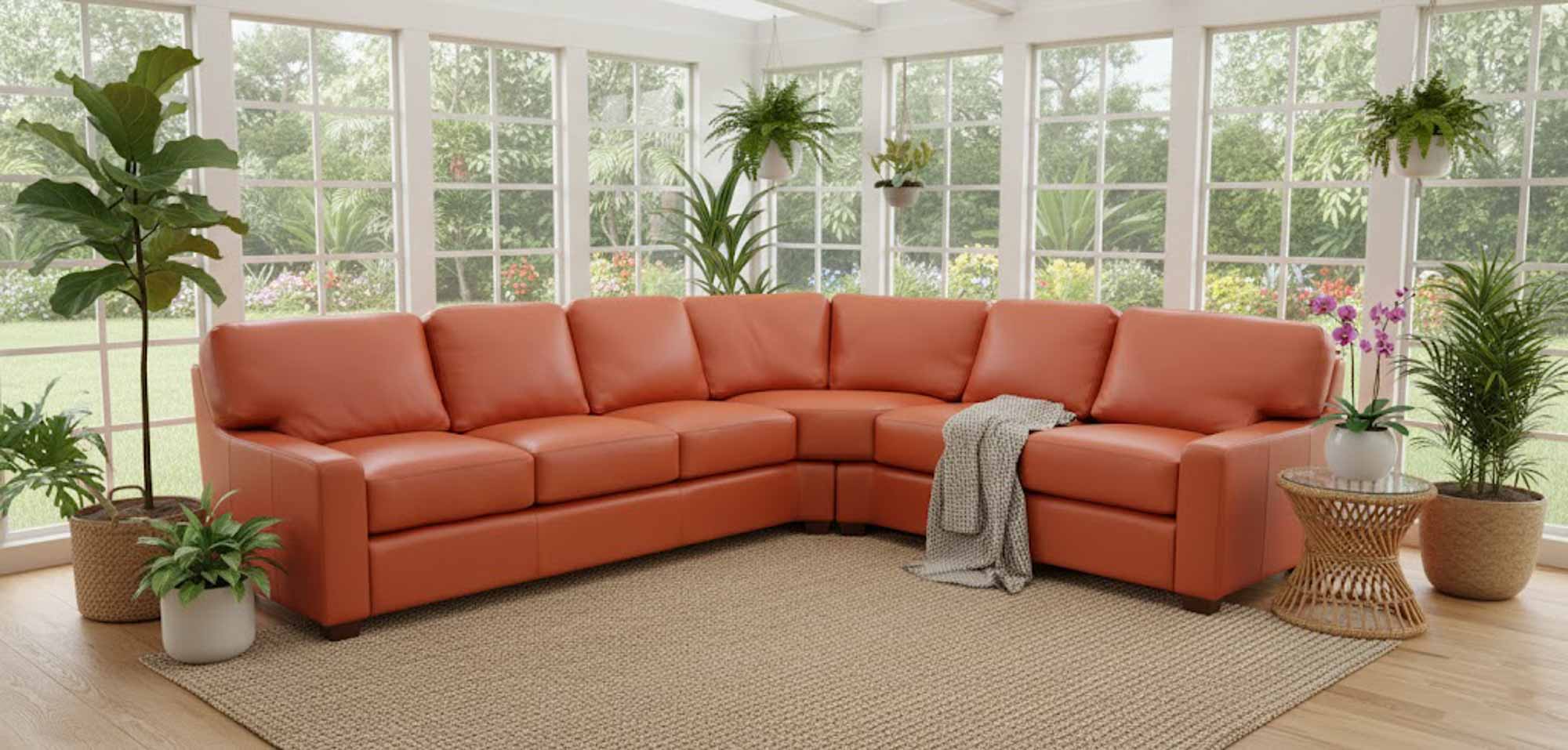 Albany Leather Sectional - Image 8