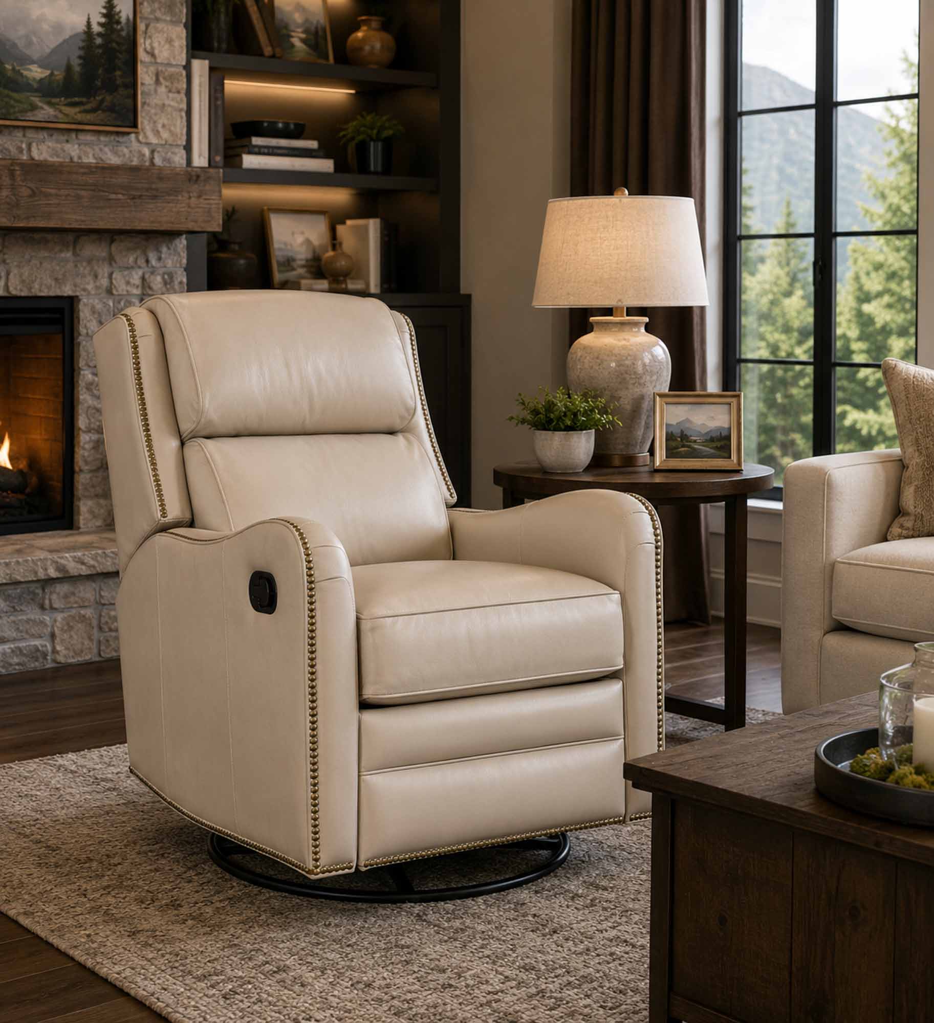 Henley Leather Swivel Glider Recliner - Image 5