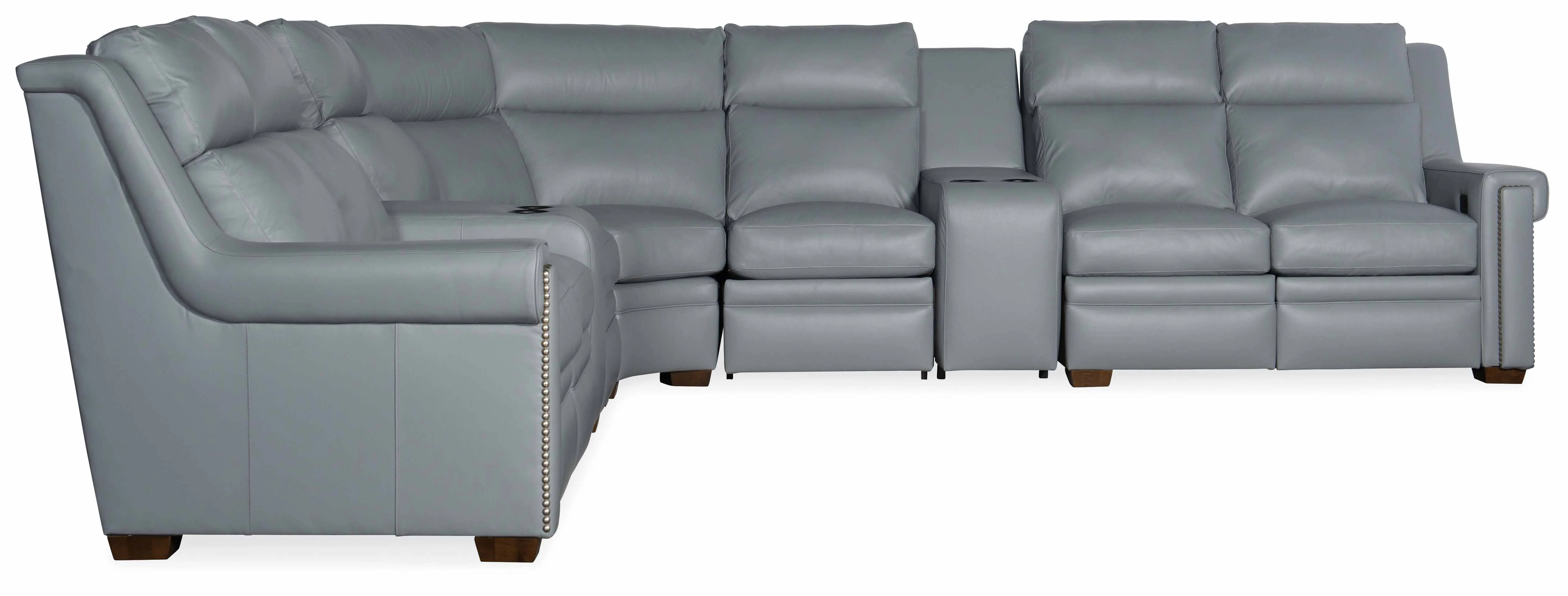 Huntsman Leather Power Reclining Sectional With Articulating Headrest - Image 2