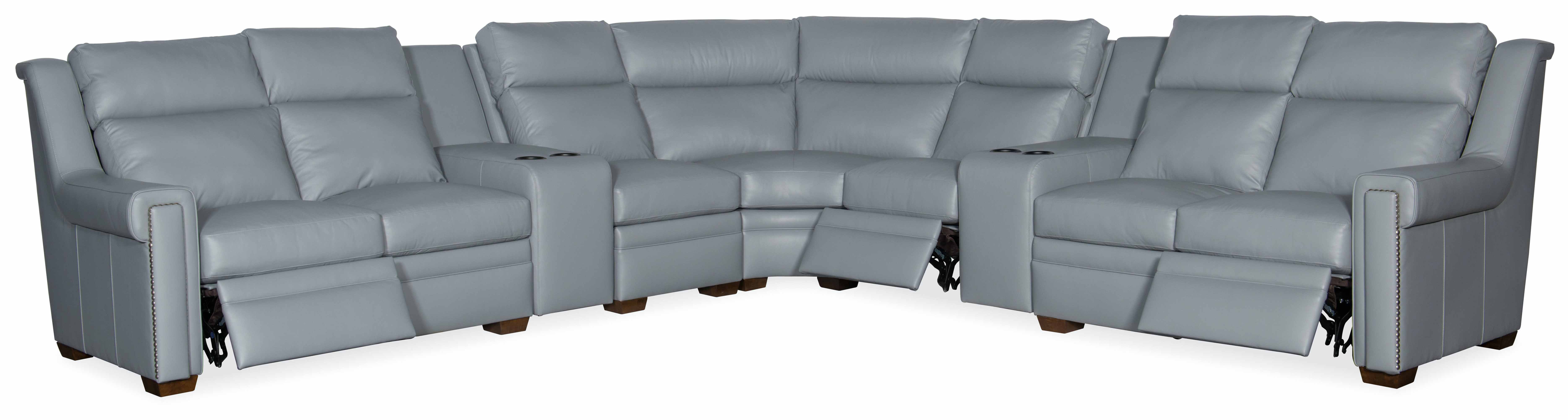 Huntsman Leather Power Reclining Sectional With Articulating Headrest - Image 4