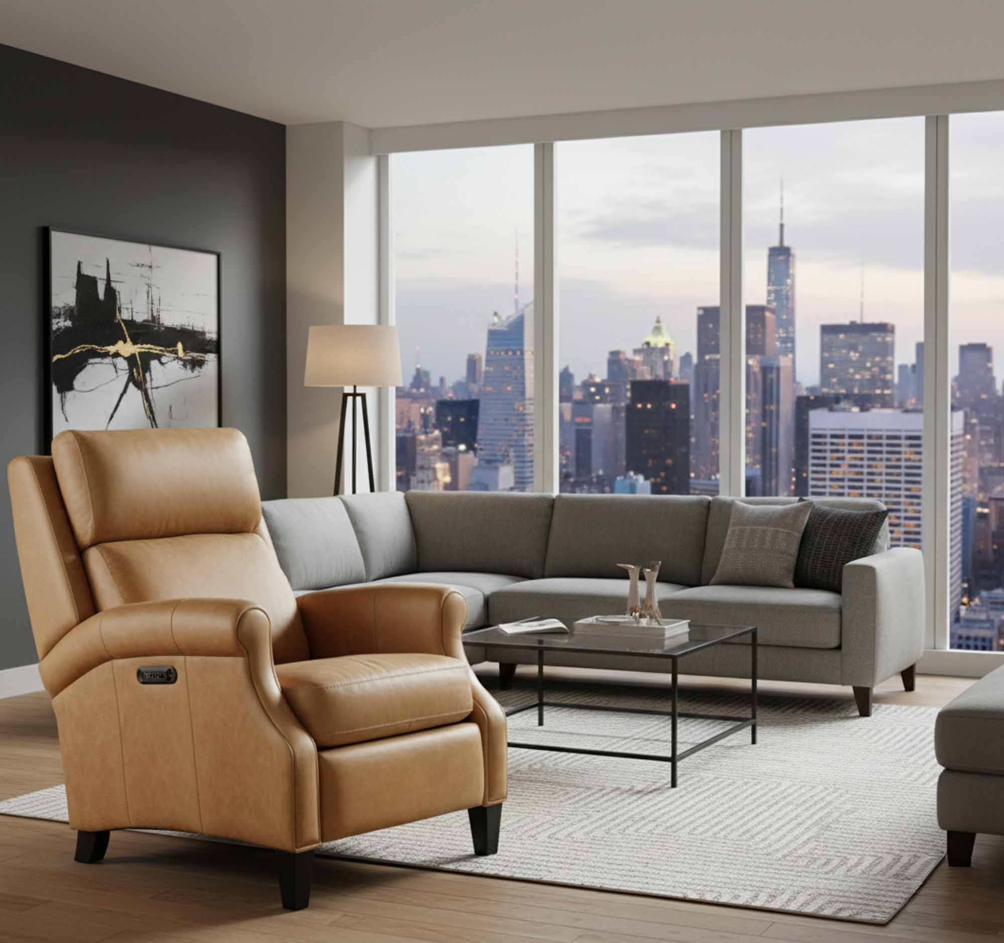 Hurley Leather Power Recliner With Articulating Headrest - Image 8
