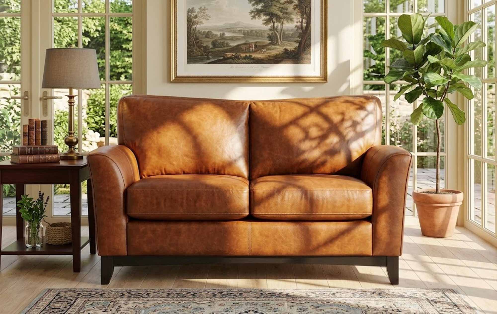 India Leather Loveseat - Image 10