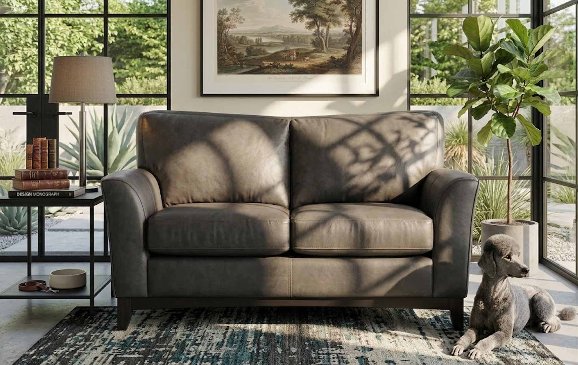 India Leather Loveseat - Image 11