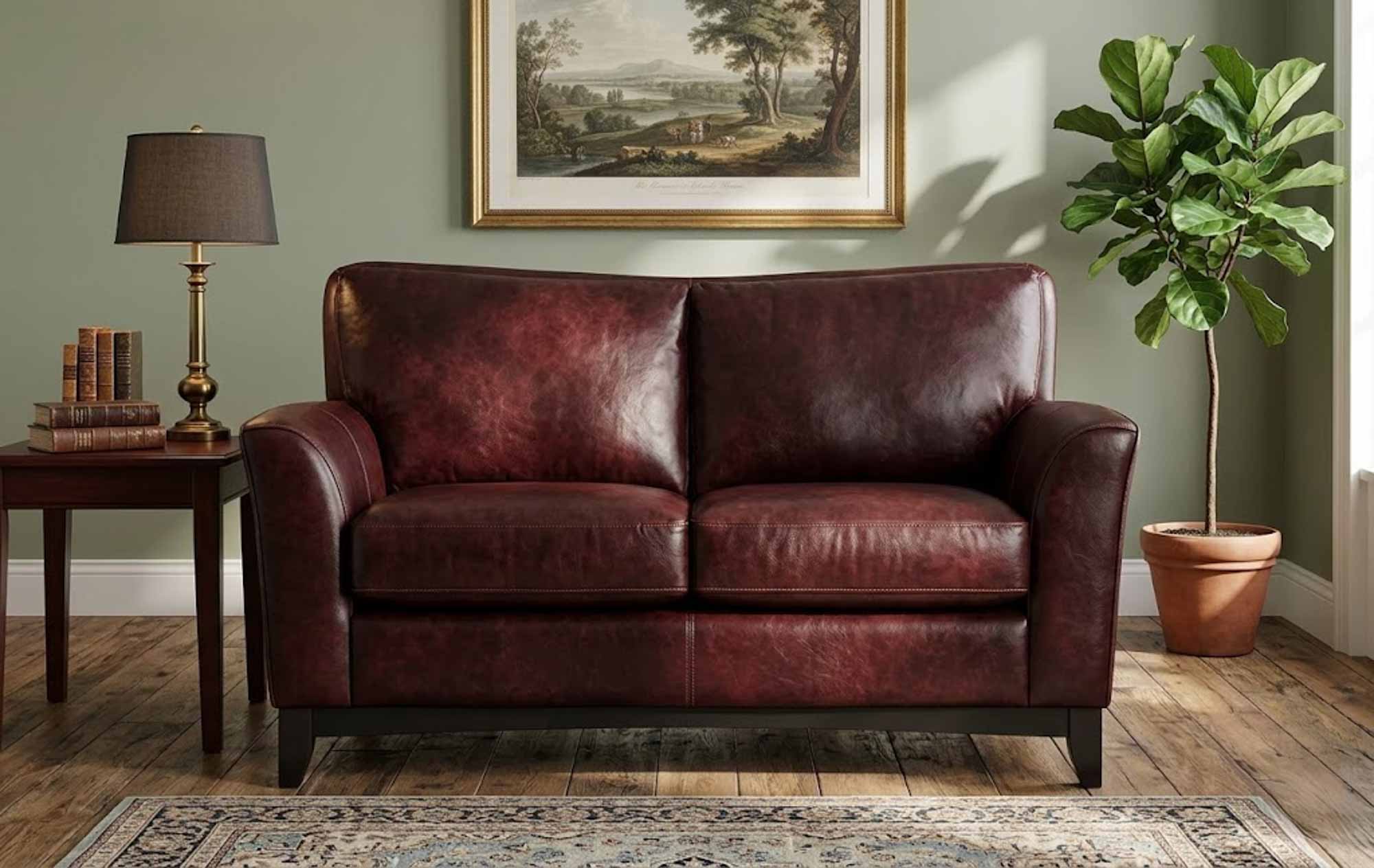 India Leather Loveseat - Image 9