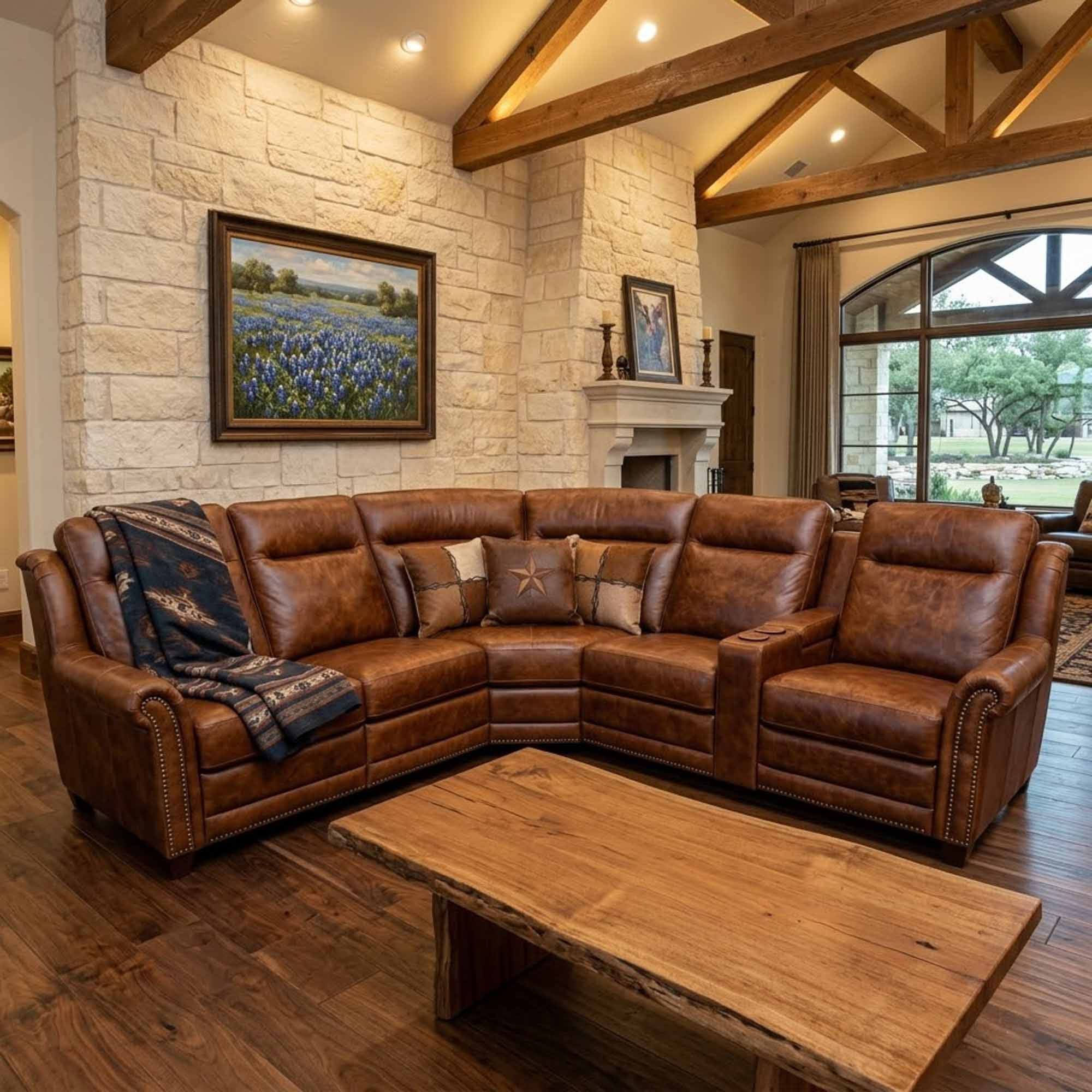 Isla Leather Power Reclining Sectional With Articulating Headrest - Image 4