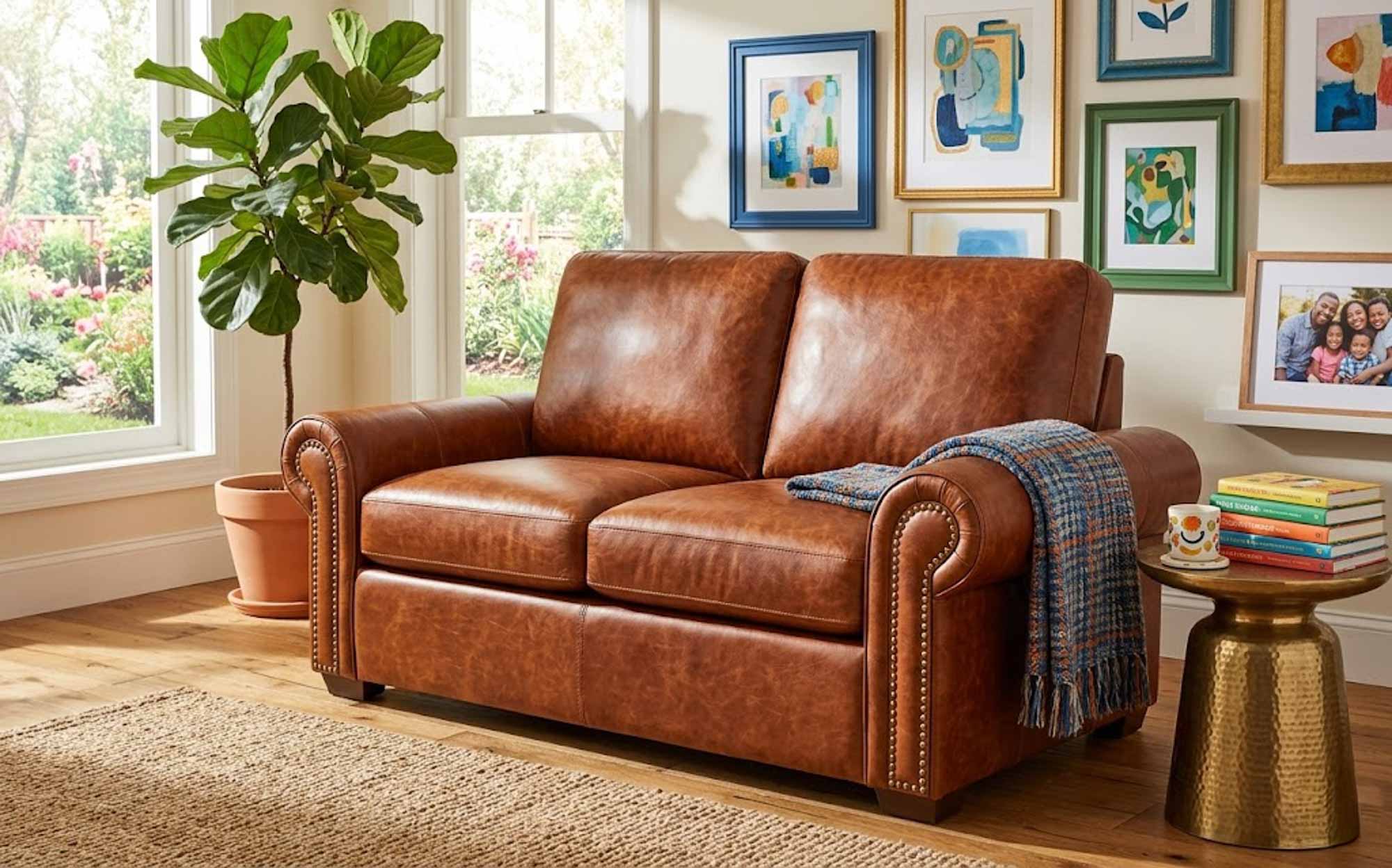 Jax 3 Leather Loveseat - Image 2