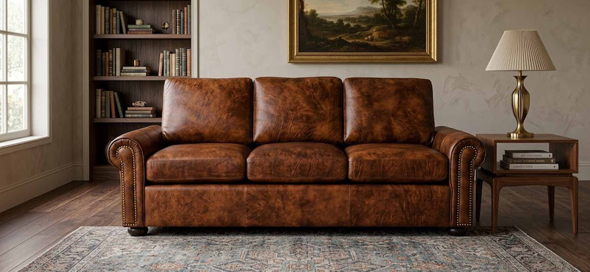 Jax 3 Leather Sofa - Image 6