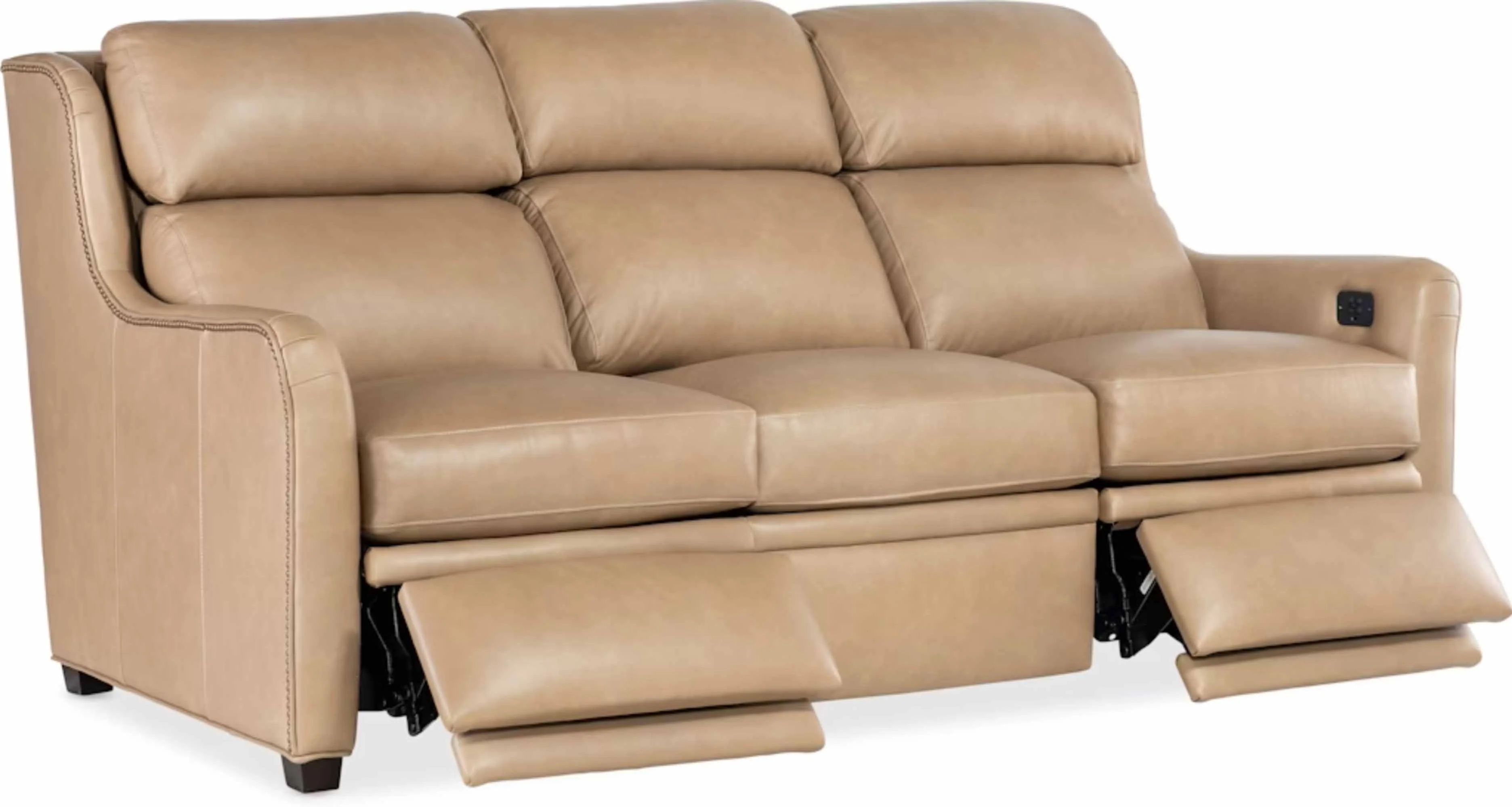 Johnson Leather Power Reclining Sofa With Articulating Headrest - Image 11