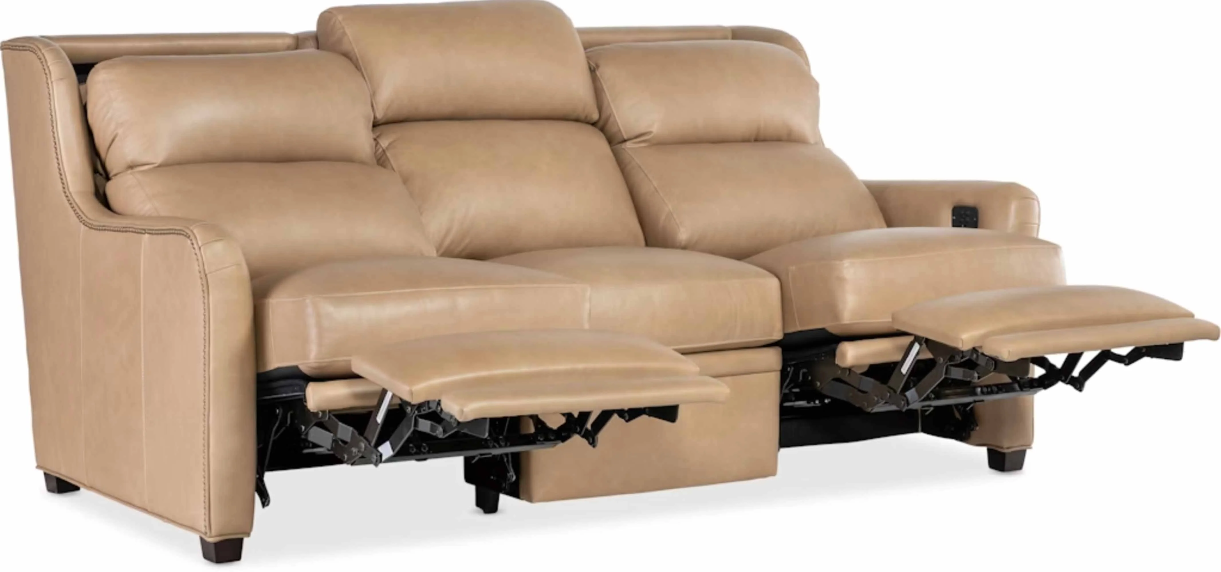 Johnson Leather Power Reclining Sofa With Articulating Headrest - Image 12