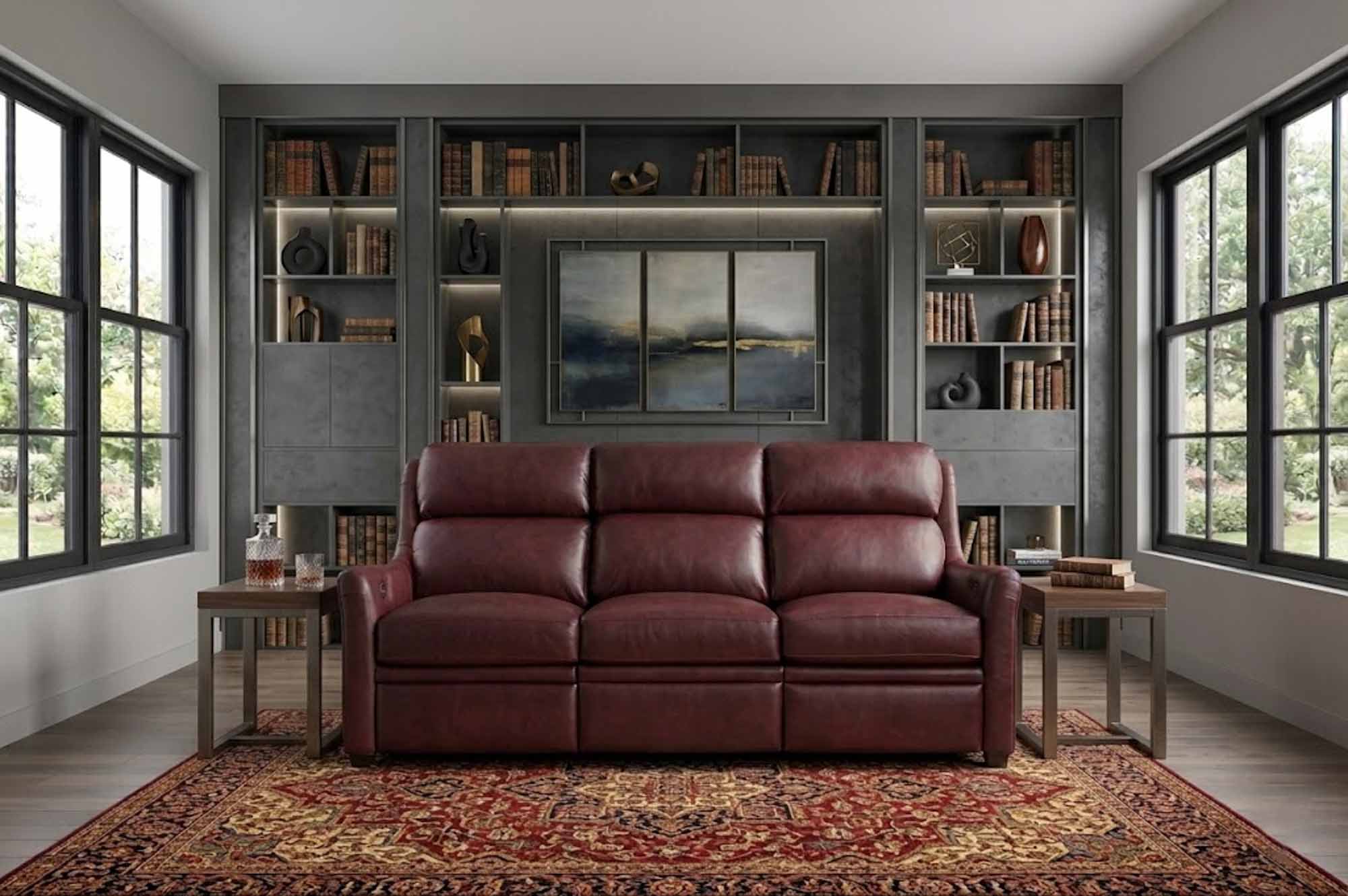 Johnson Leather Power Reclining Loveseat With Articulating Headrest - Image 13