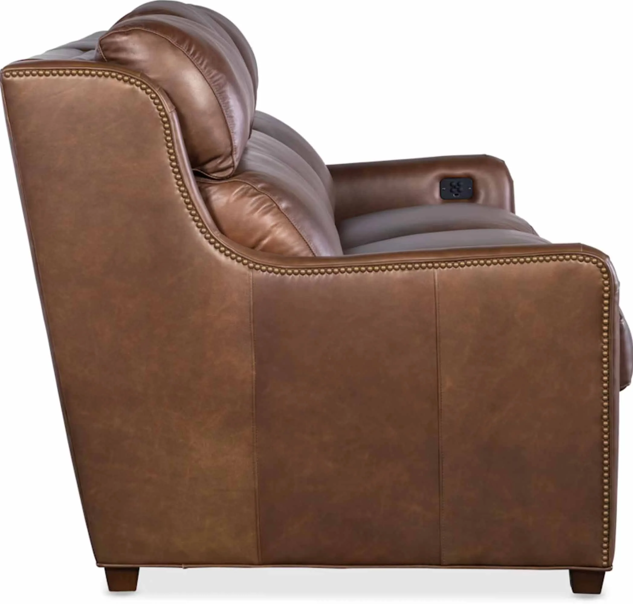 Johnson Leather Power Reclining Sofa With Articulating Headrest - Image 3