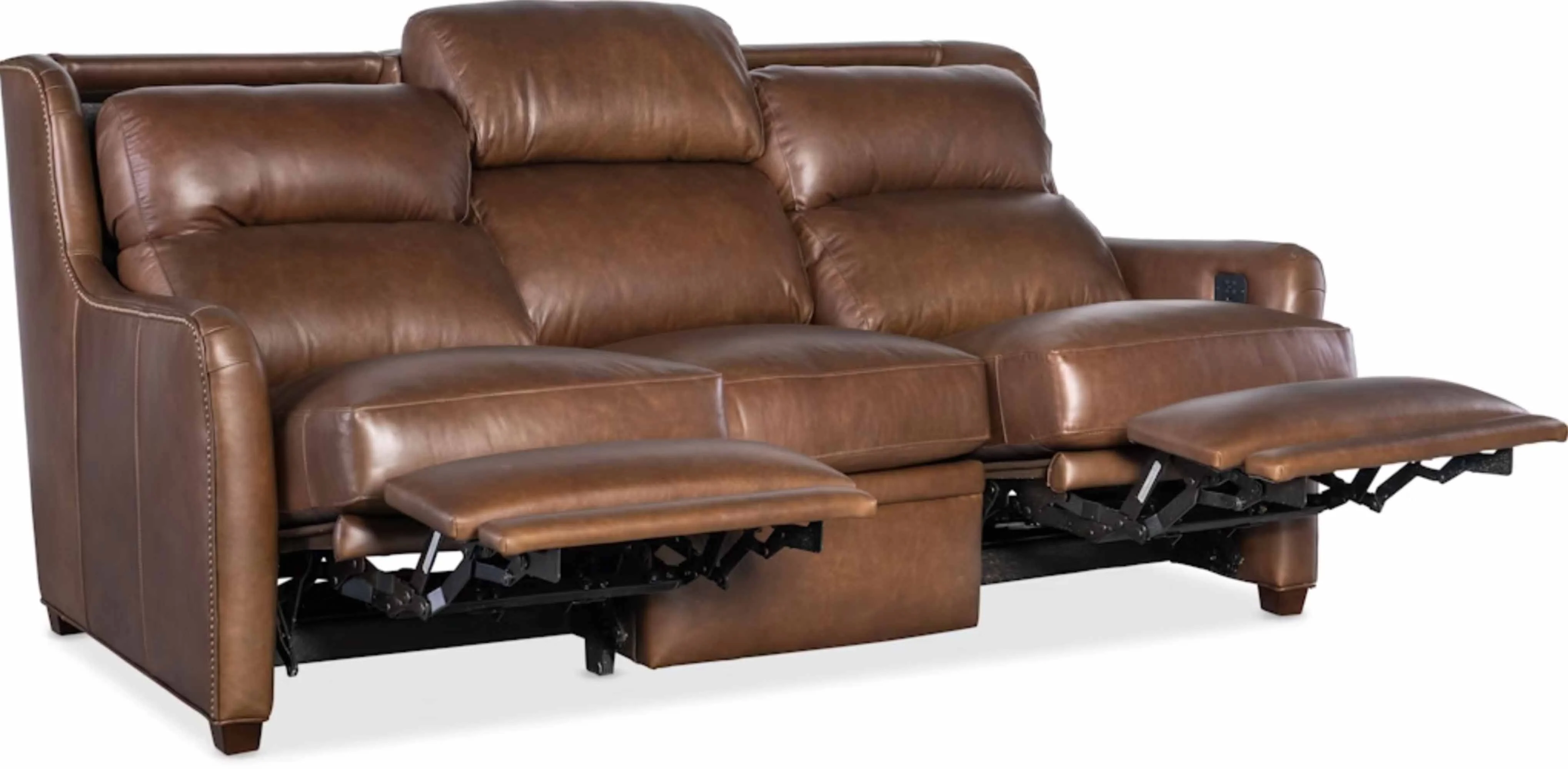 Johnson Leather Power Reclining Sofa With Articulating Headrest - Image 6