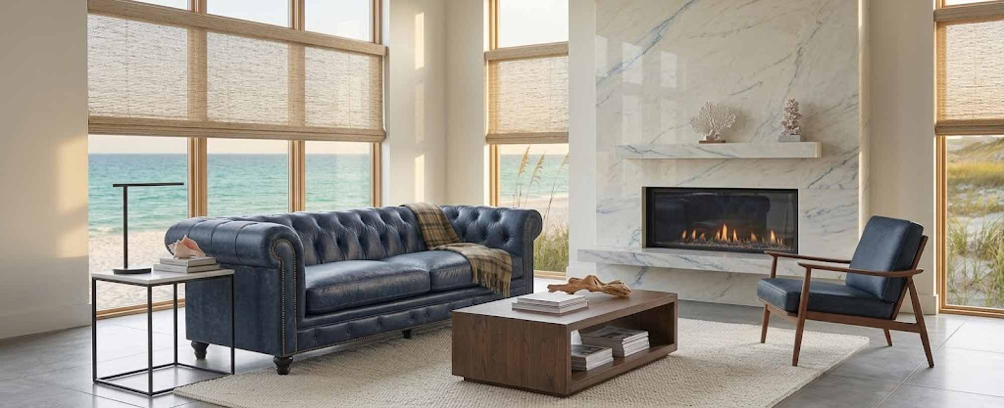 Jude Leather Loveseat - Image 4