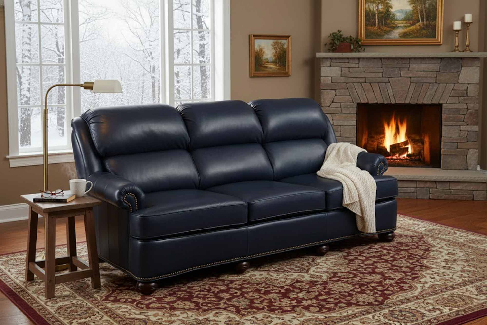 Justin Leather Sofa - Image 6