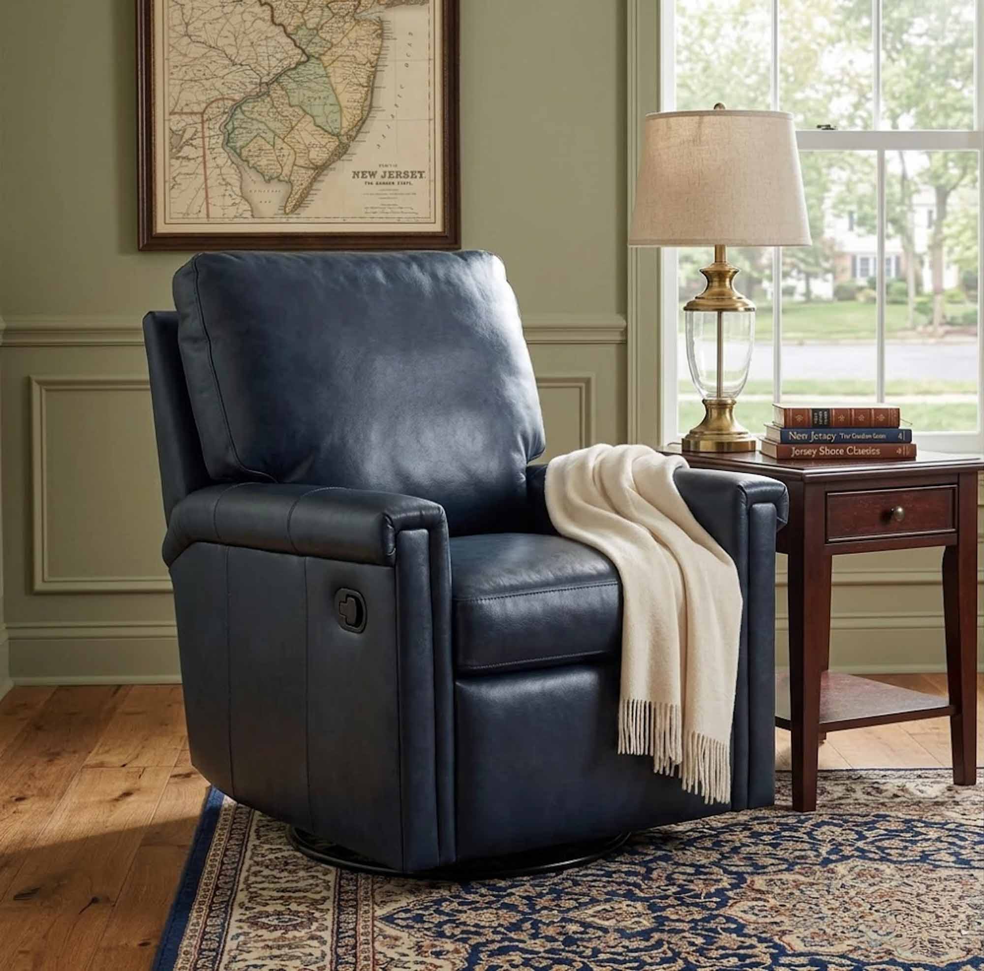 Kara Leather Swivel Glider Recliner - Image 2