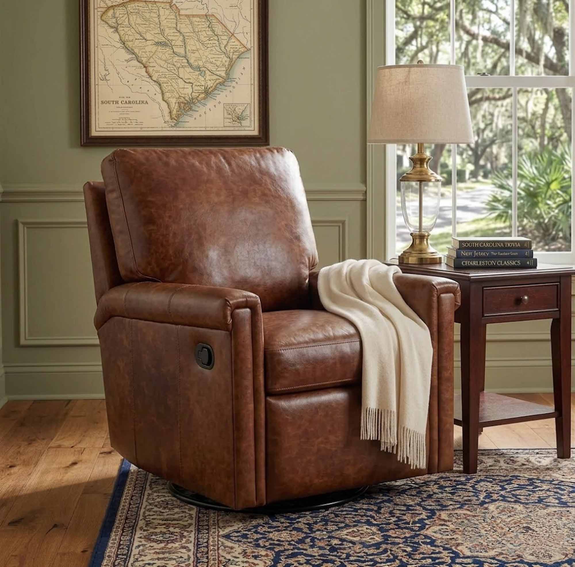 Kara Leather Swivel Glider Recliner - Image 3