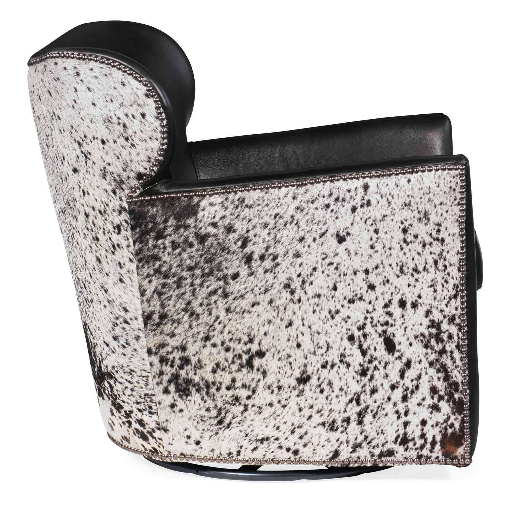 Kato Leather Swivel Chair In Grey - Image 2
