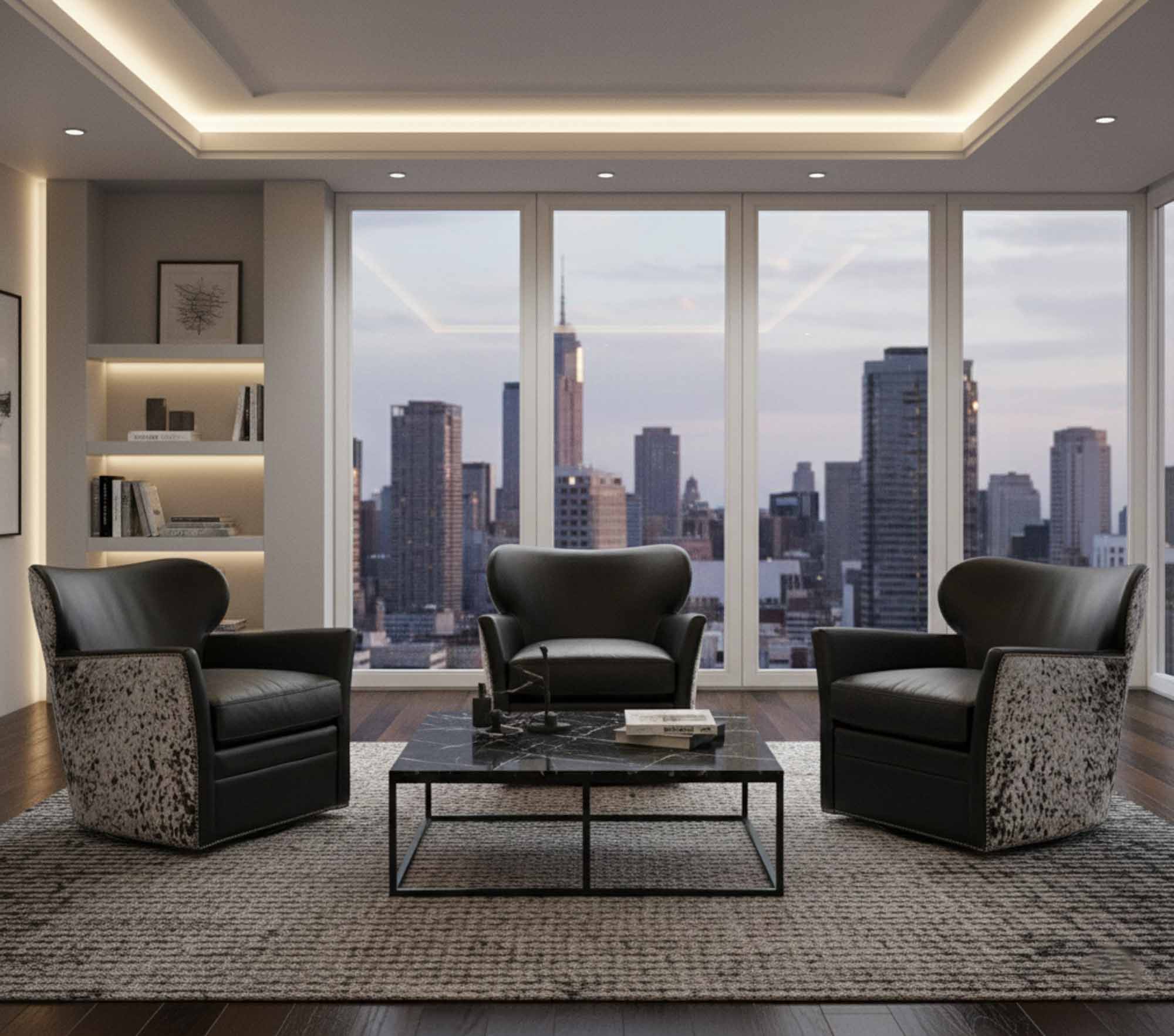 Kato Leather Swivel Chair In Grey - Image 5