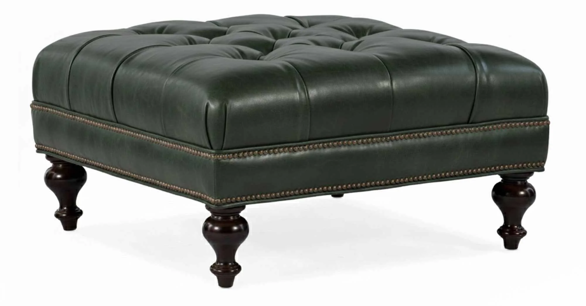 Kelsey Tufted Top Leather Cocktail Ottoman