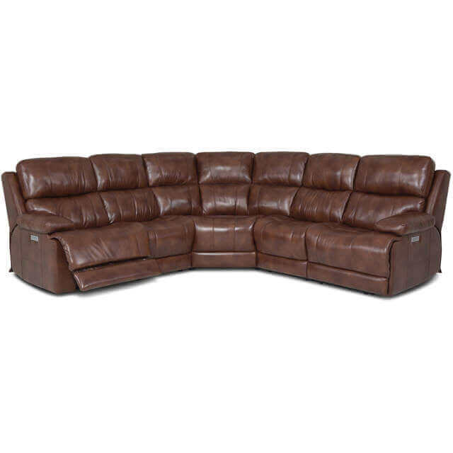 Kenaston Leather Power Reclining Sectional With Articulating Headrest
