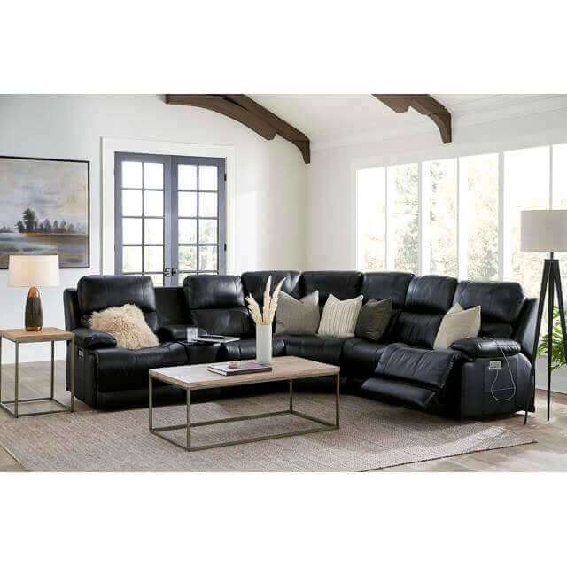 Kenaston Leather Power Reclining Sectional With Articulating Headrest - Image 4