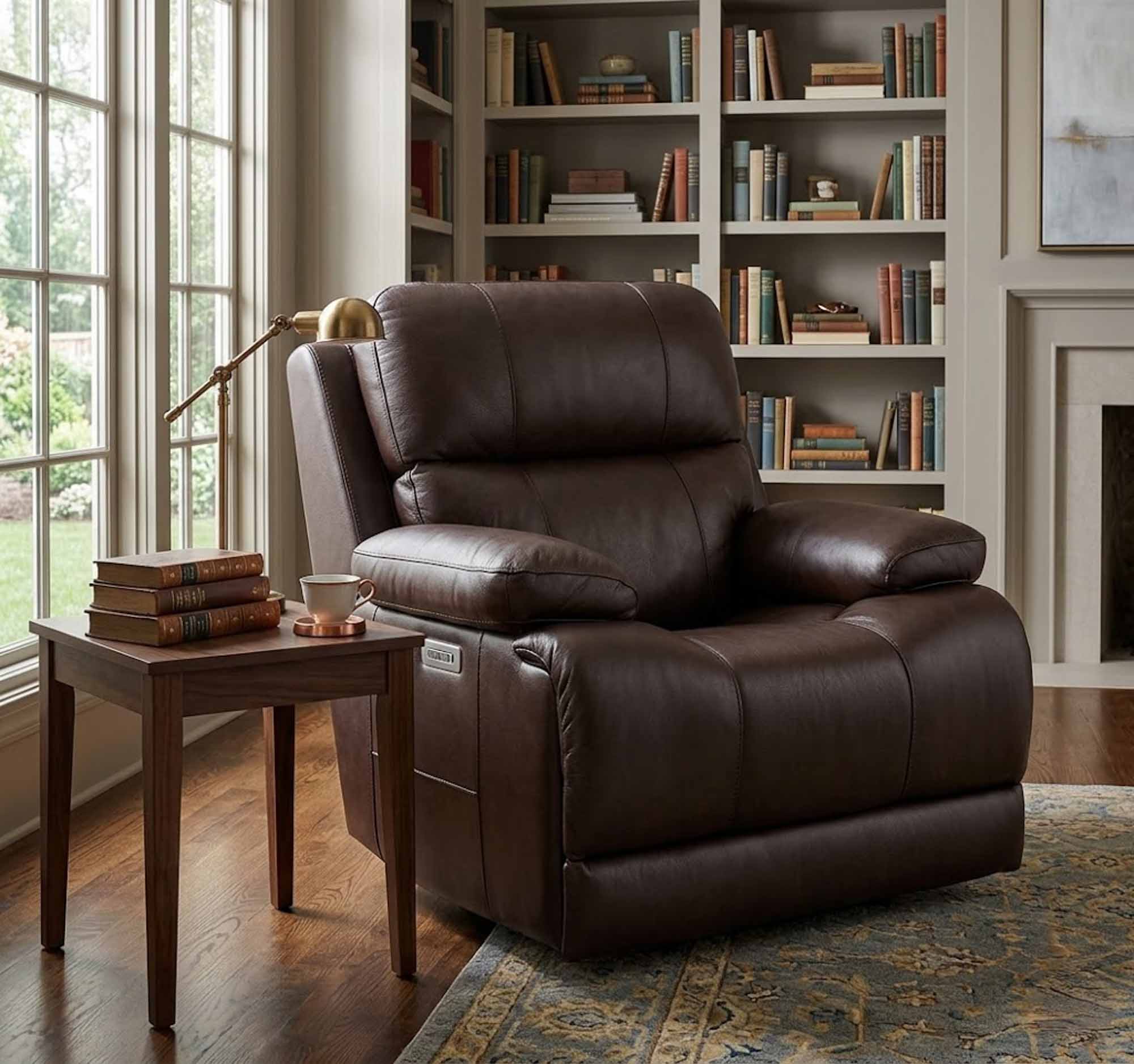 Kenaston Leather Wallhugger Power Recliner With Articulating Headrest - Image 8