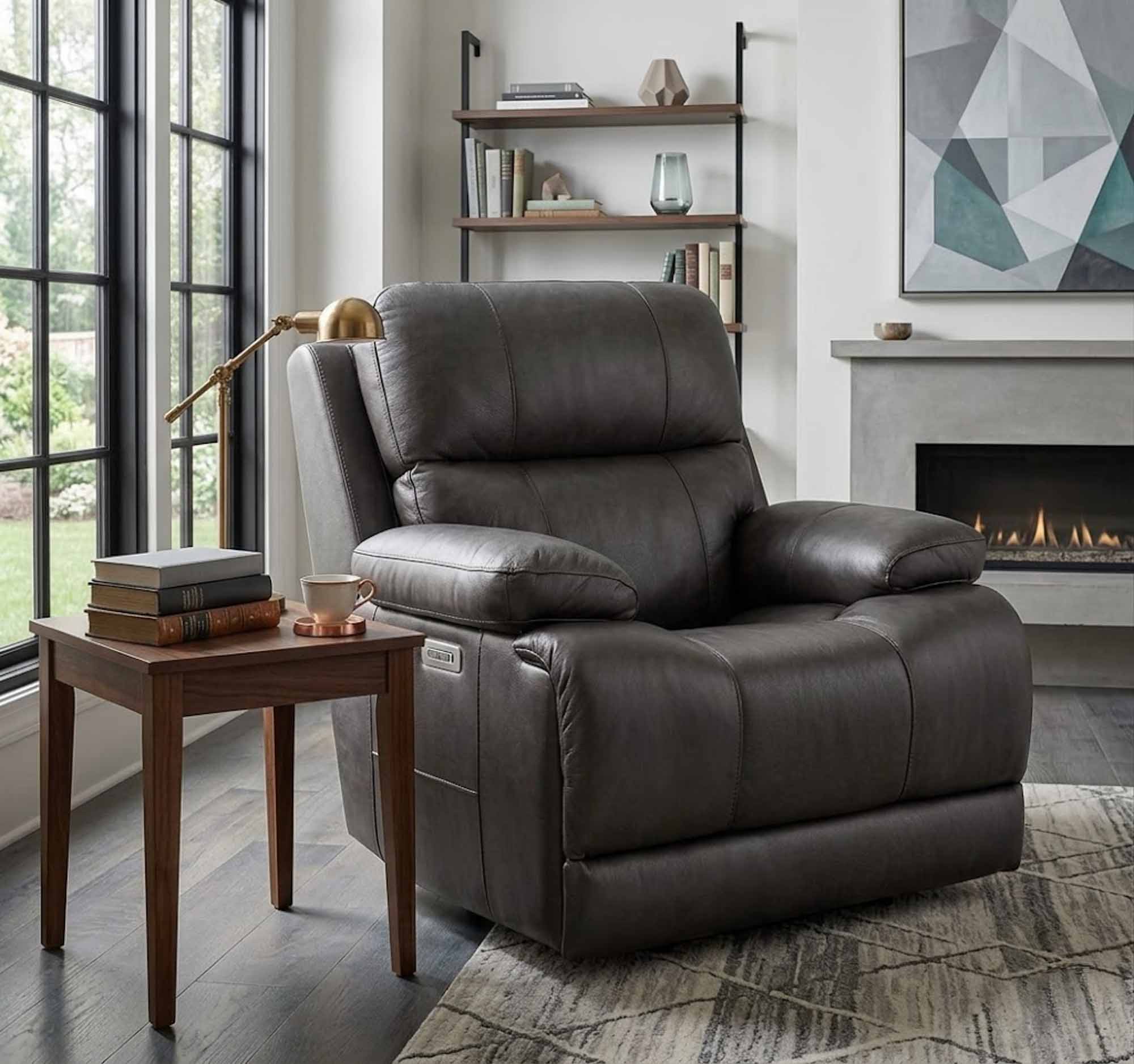 Kenaston Leather Wallhugger Power Recliner With Articulating Headrest - Image 9