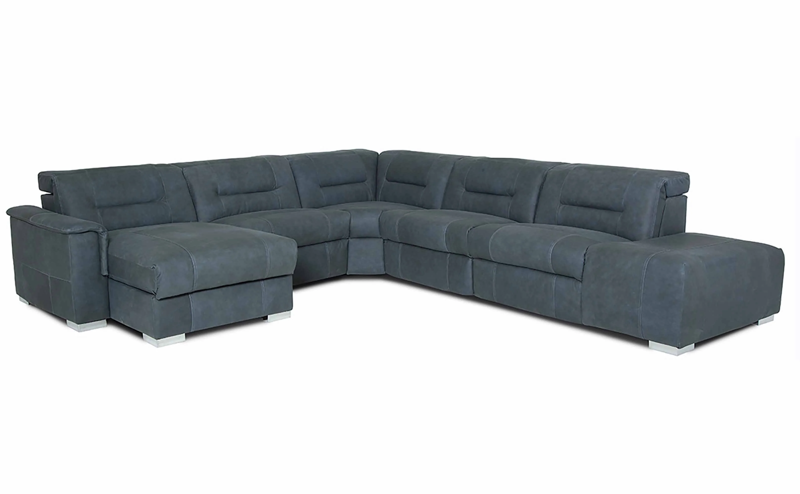 Keoni Leather Power Reclining Sectional With Articulating Headrest