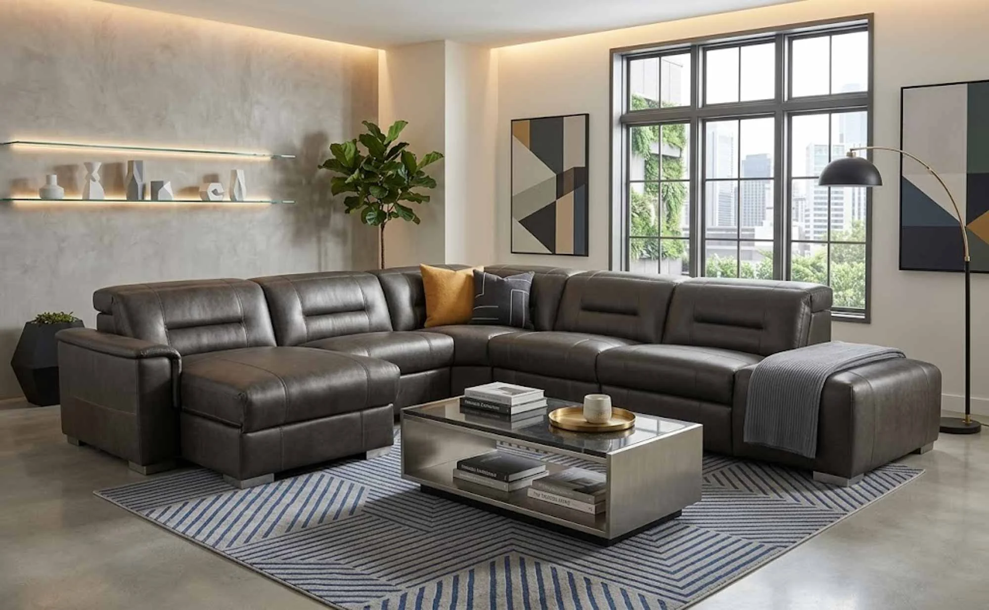 Keoni Leather Power Reclining Sectional With Articulating Headrest - Image 9
