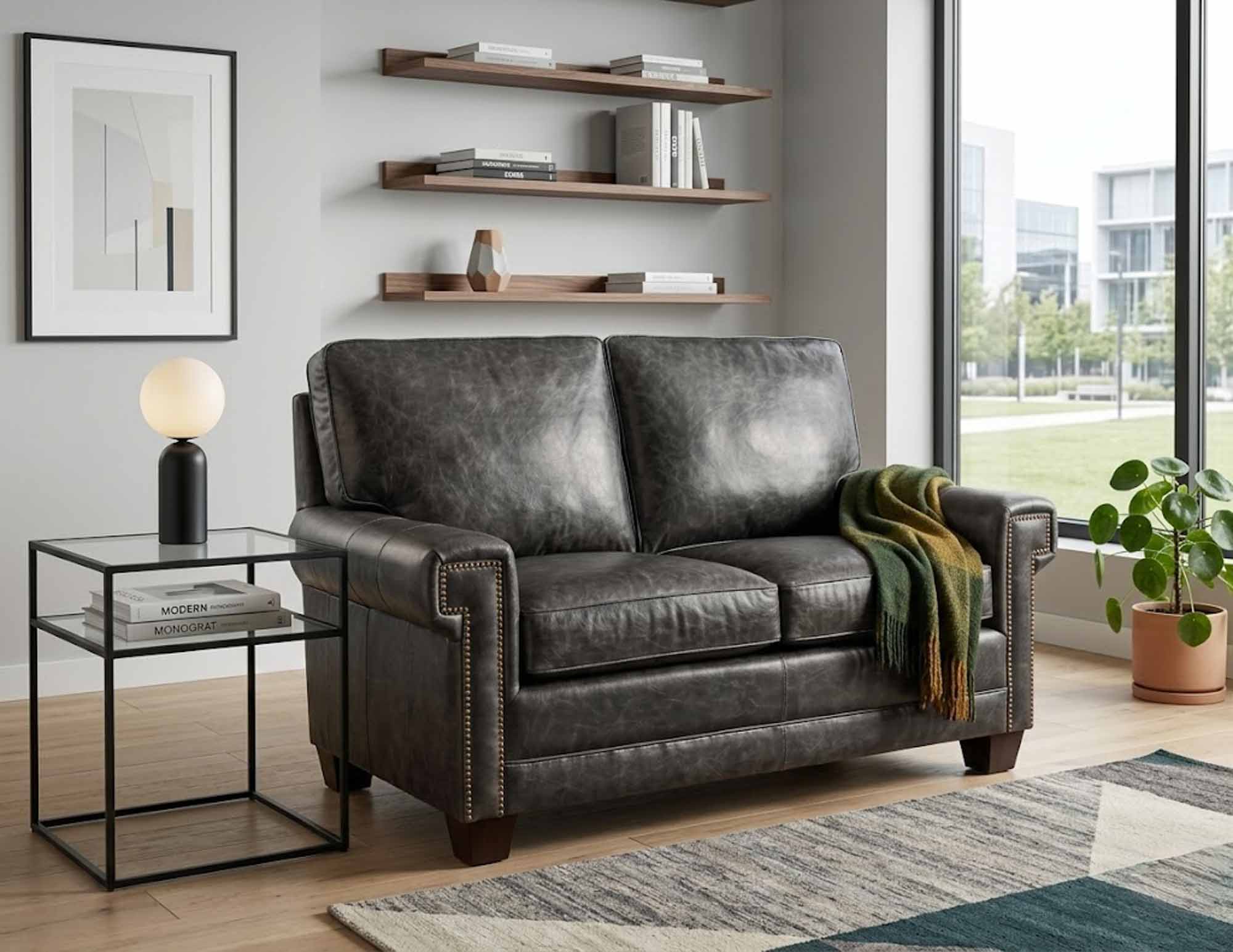 Keystone Leather Loveseat - Image 3