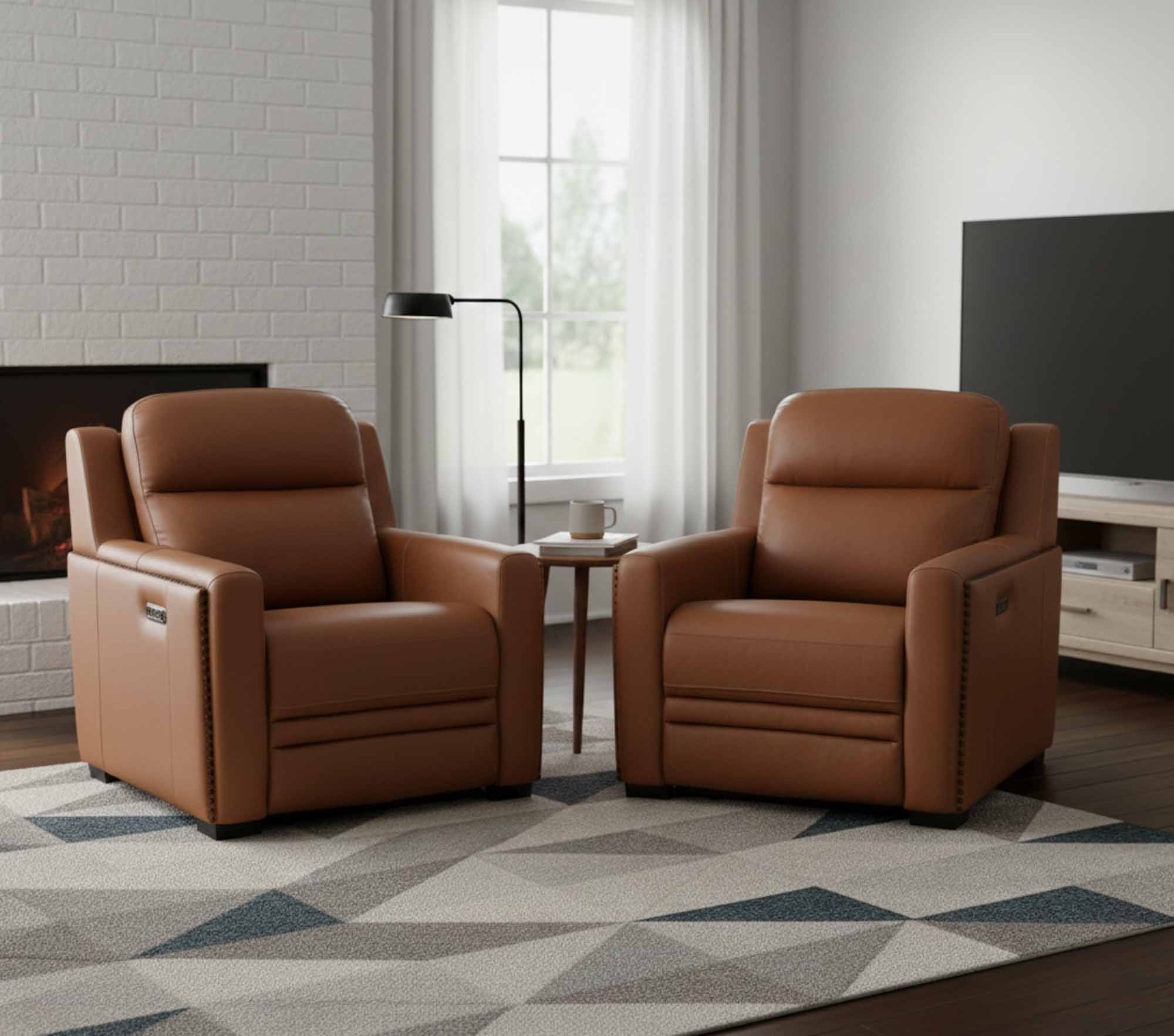 Kinley Leather Power Recliner With Articulating Headrest And Lumbar In Brown - Image 7