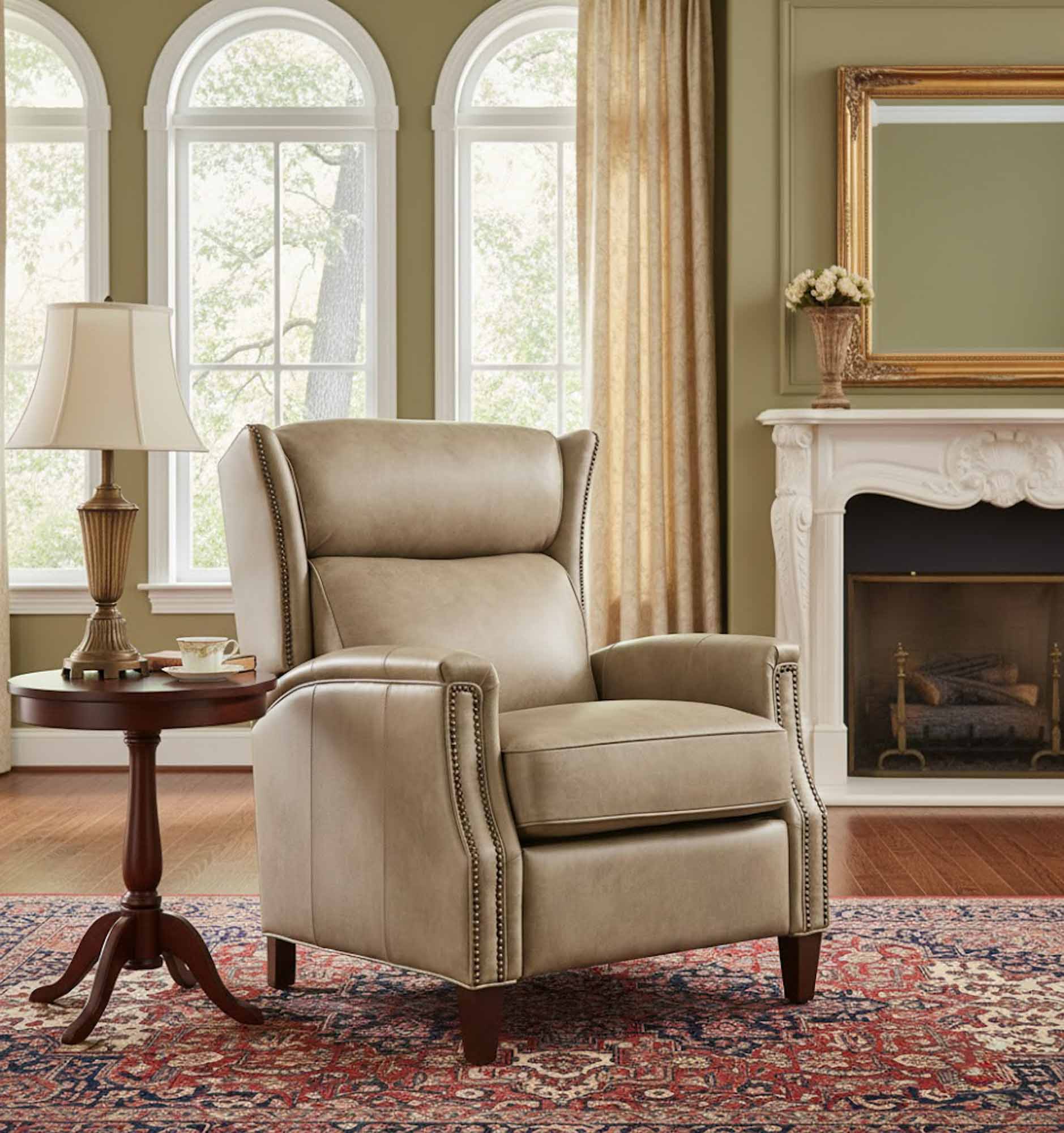 Lansing Leather Power Recliner With Articulating Headrest - Image 8