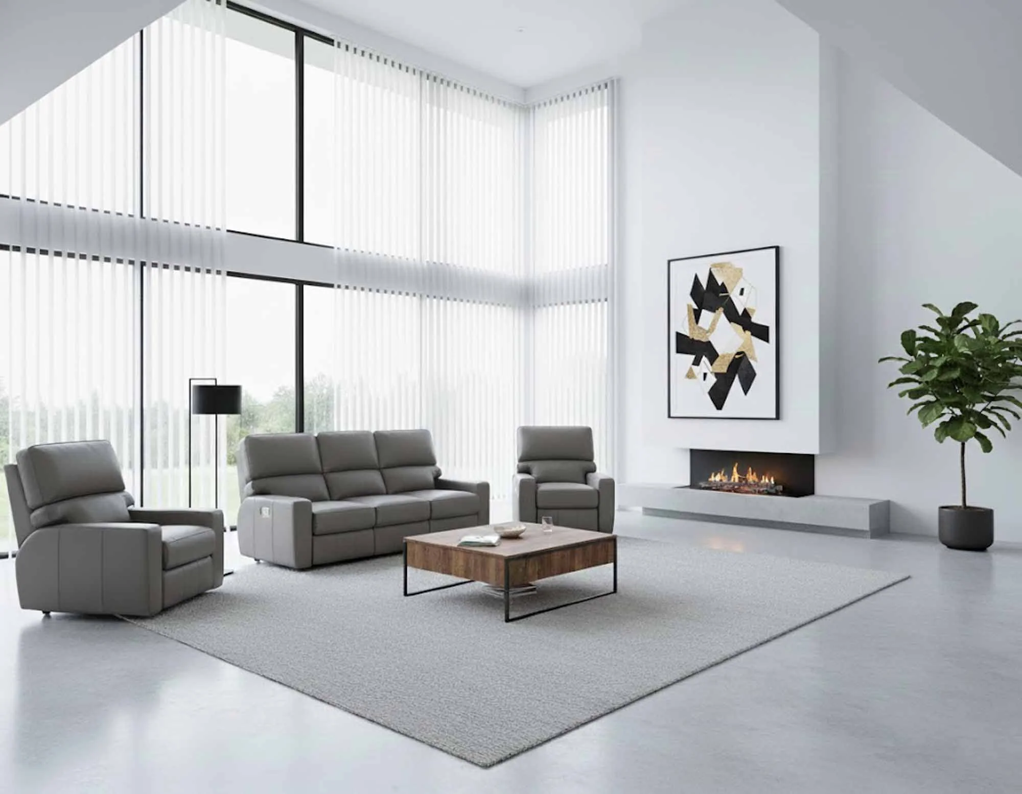 Larsen Leather Reclining Sofa - Image 3