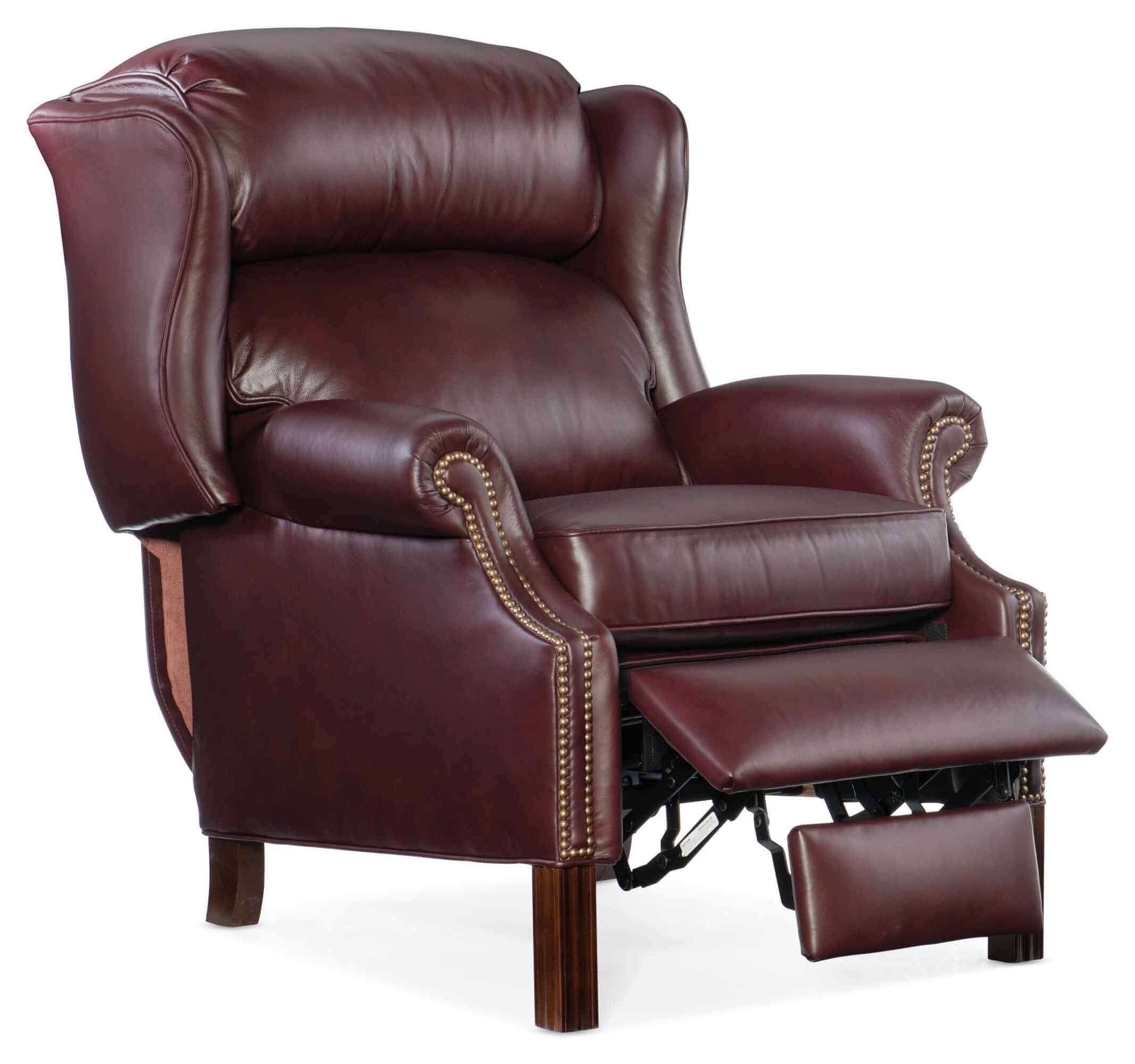 Leather Recliner With Chippendale Legs - Image 4