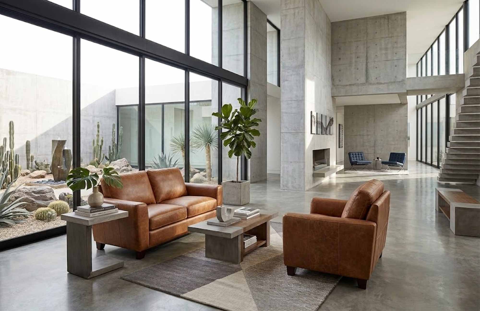 Leeds Leather Loveseat - Image 7