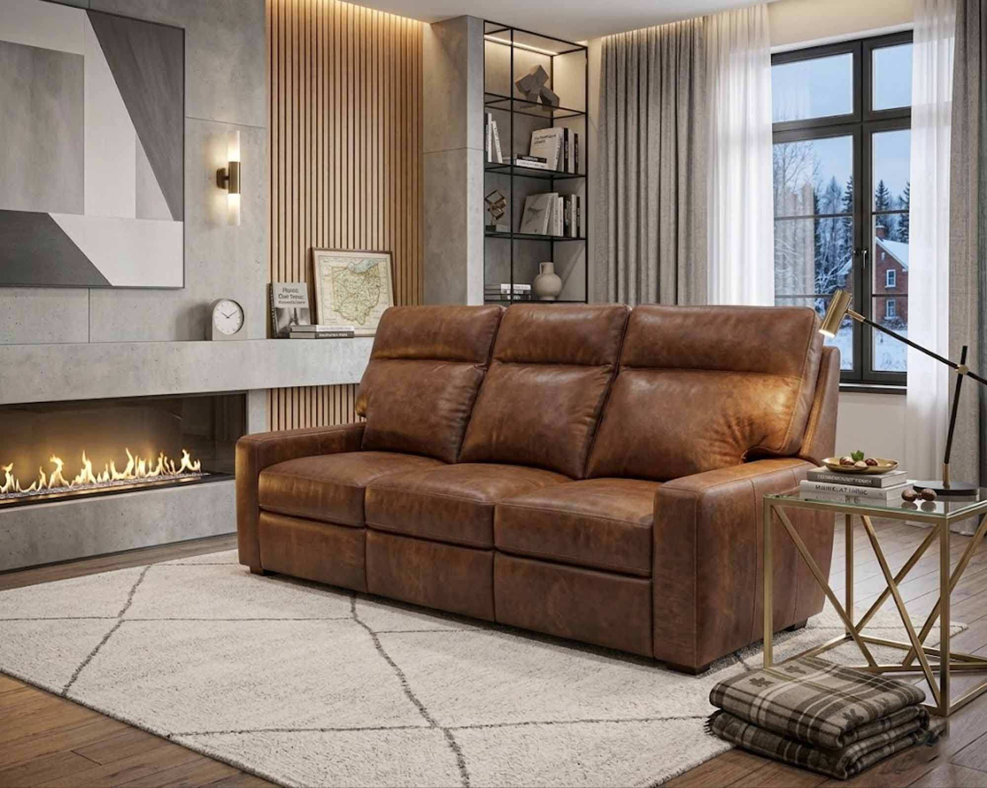 Lennox Leather Power Reclining Loveseat With Articulating Headrest - Image 2