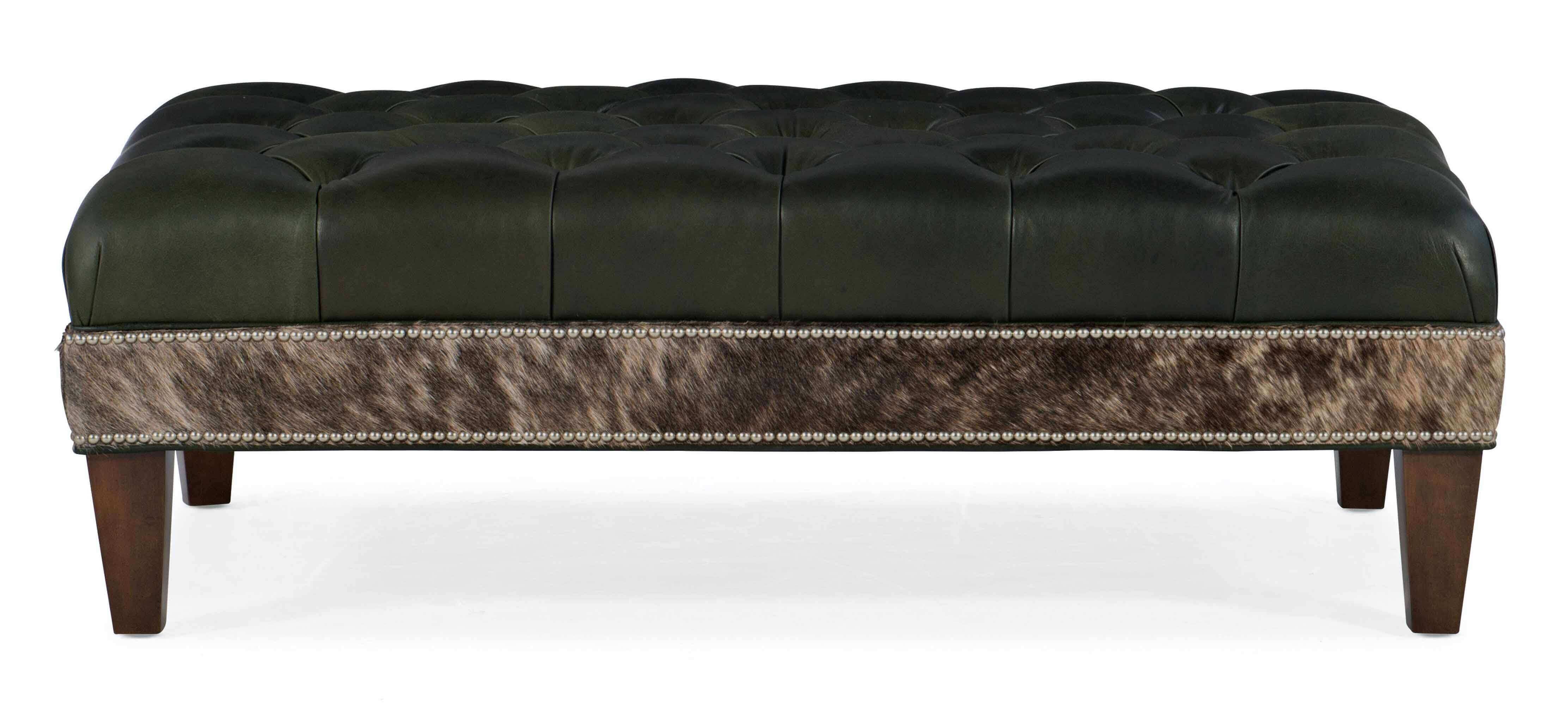 Liam Tufted Top Leather Cocktail Ottoman - Image 4