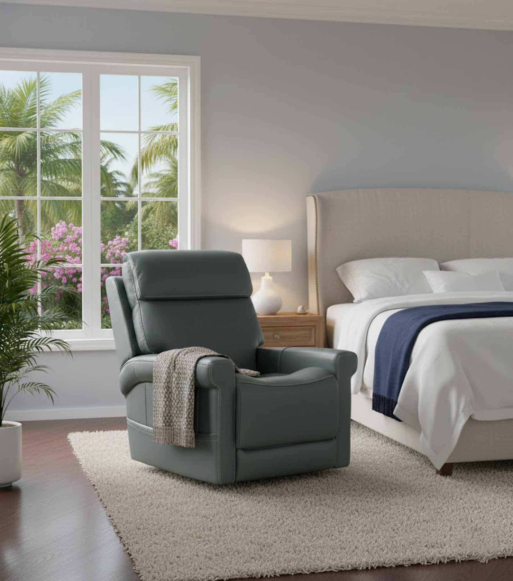 Locke Leather Zero Gravity Power Recliner With Articulating Headrest And Lumbar - Image 10