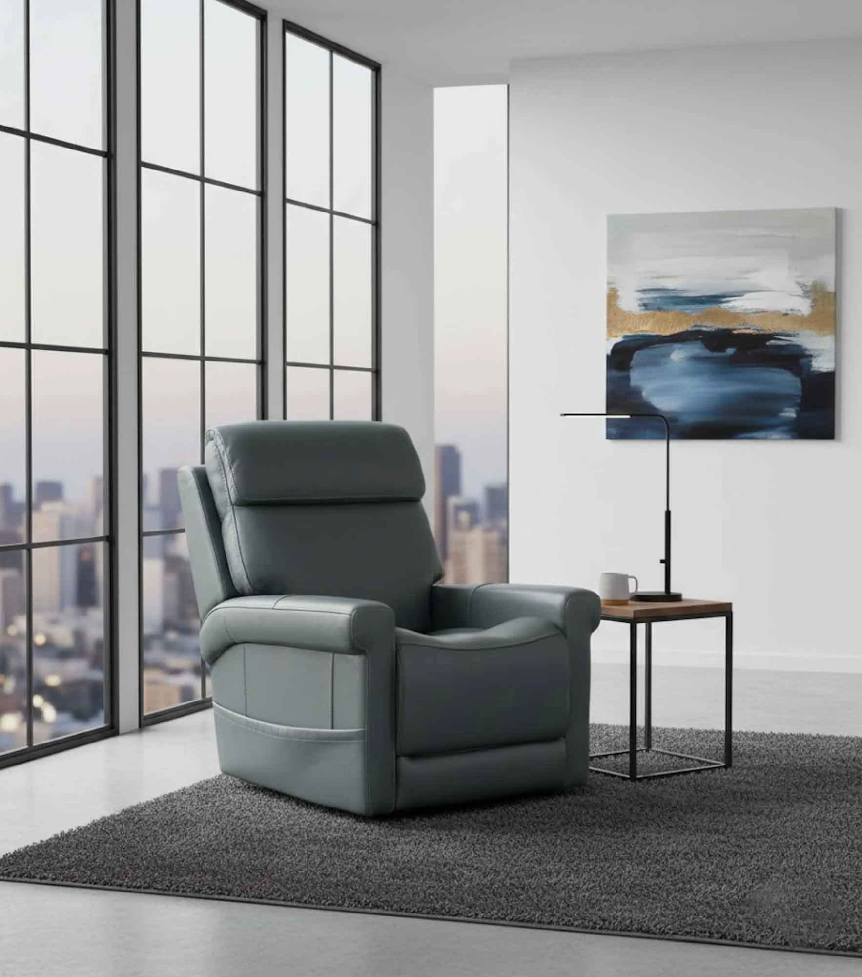 Locke Leather Zero Gravity Power Recliner With Articulating Headrest And Lumbar - Image 8
